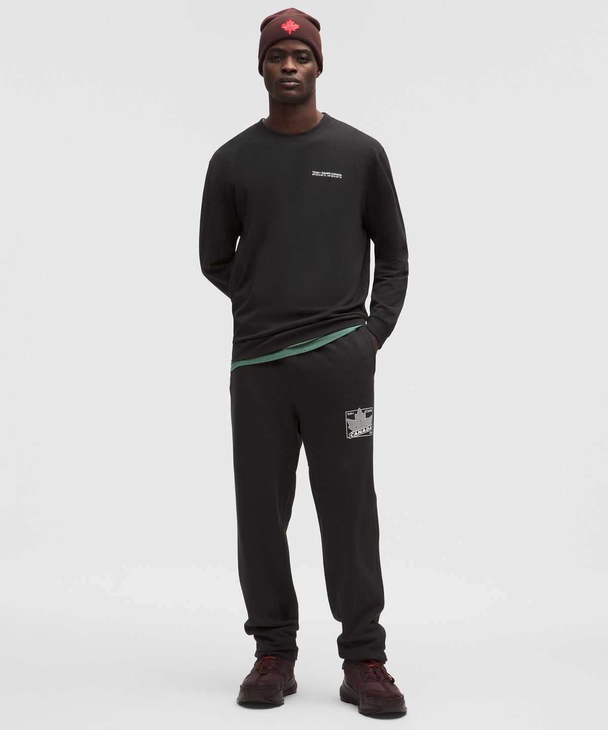 Lululemon Team Canada Men's Heavyweight Cotton Long-Sleeve Shirt COC Logo *Graphic