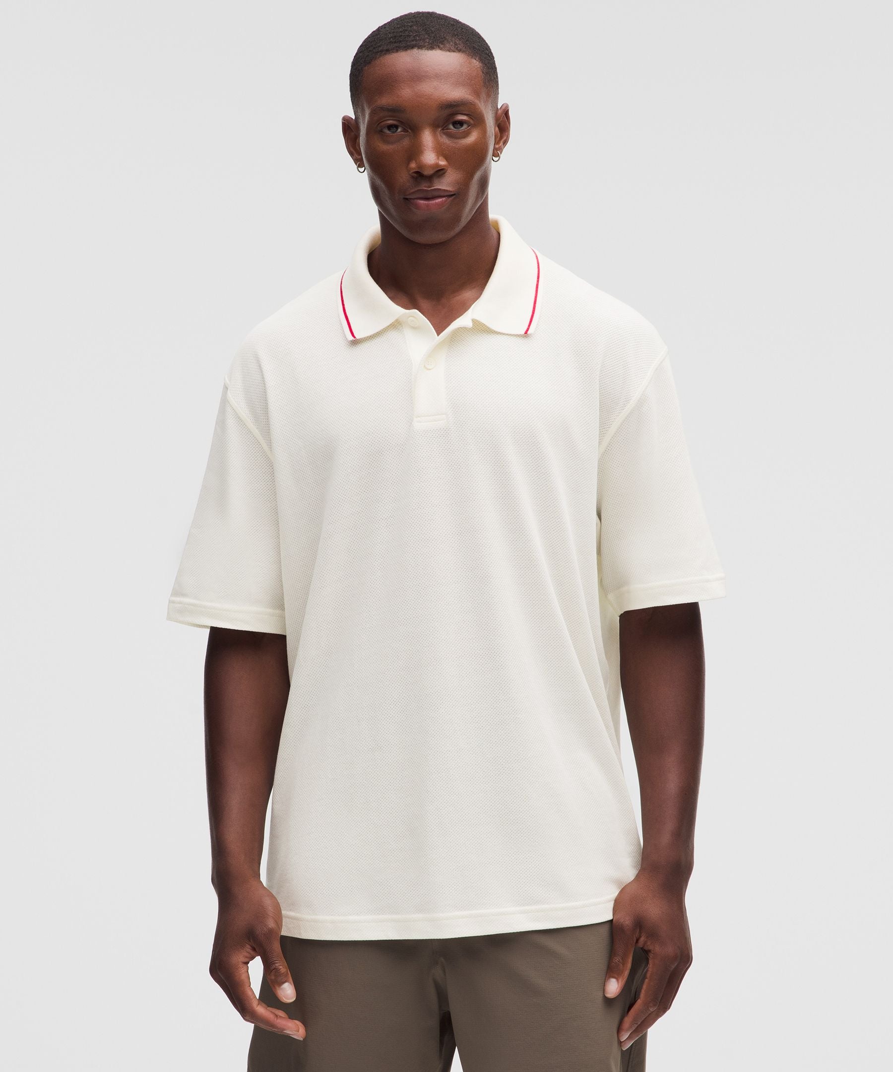 Lululemon Mesh-Knit Jersey Short-Sleeve Polo Shirt