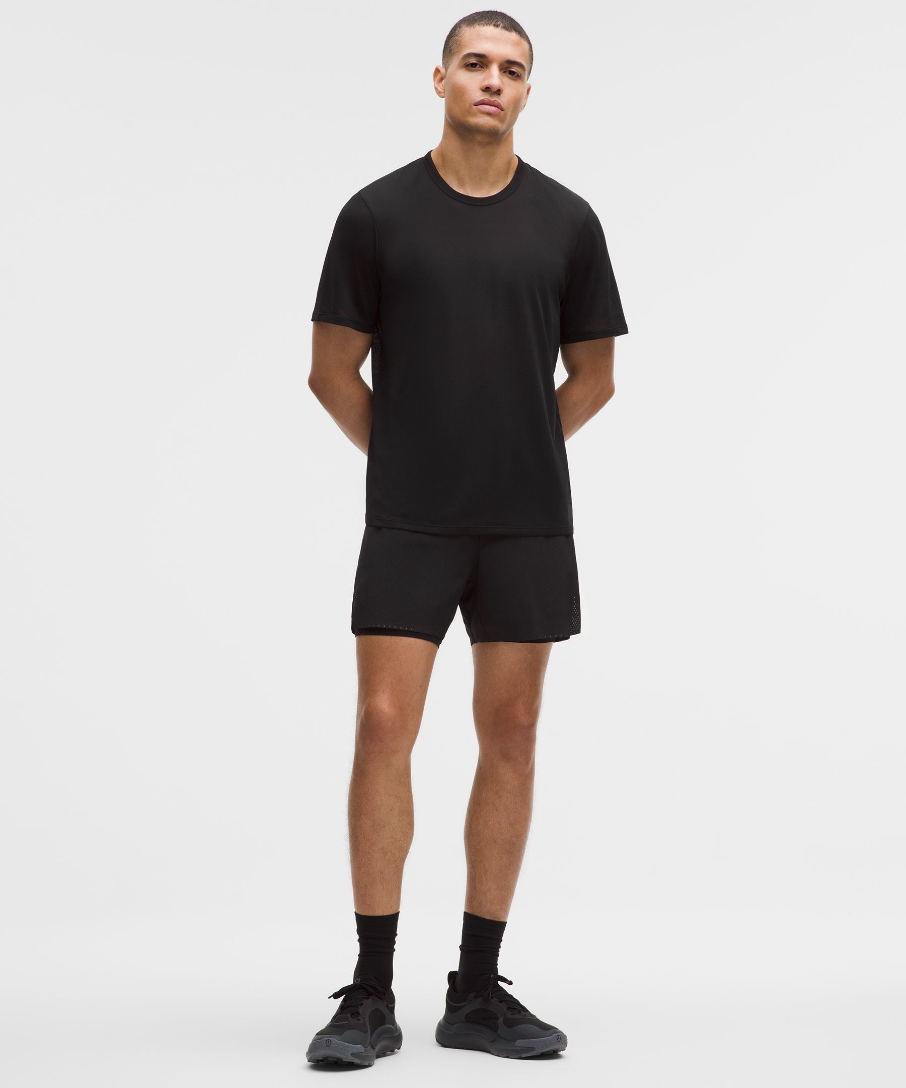 Lululemon Men's Fast and Free Short-Sleeve Shirt *Perforated Stripe