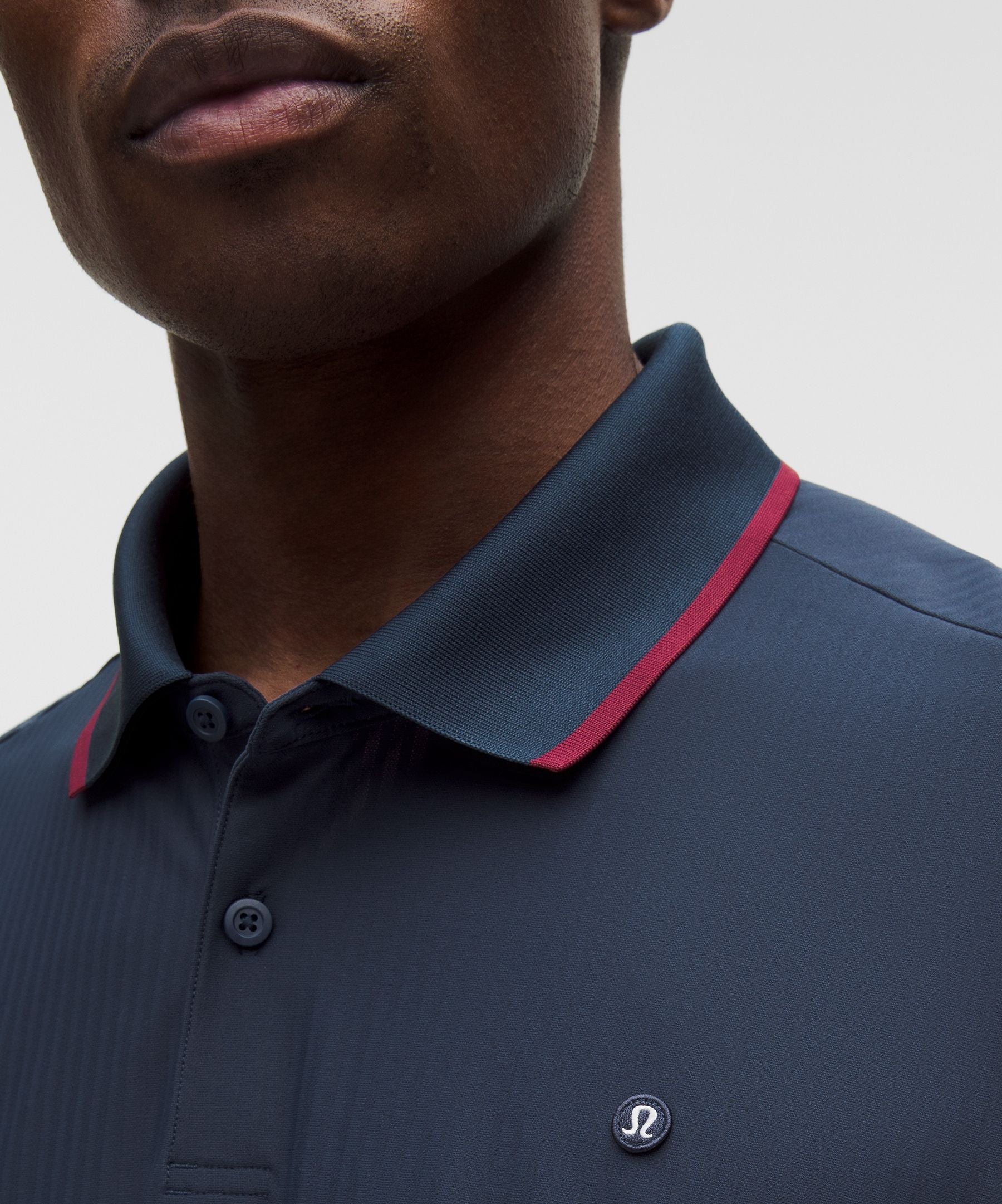 Lululemon UV-Protective Striped Mesh Tennis Polo Shirt