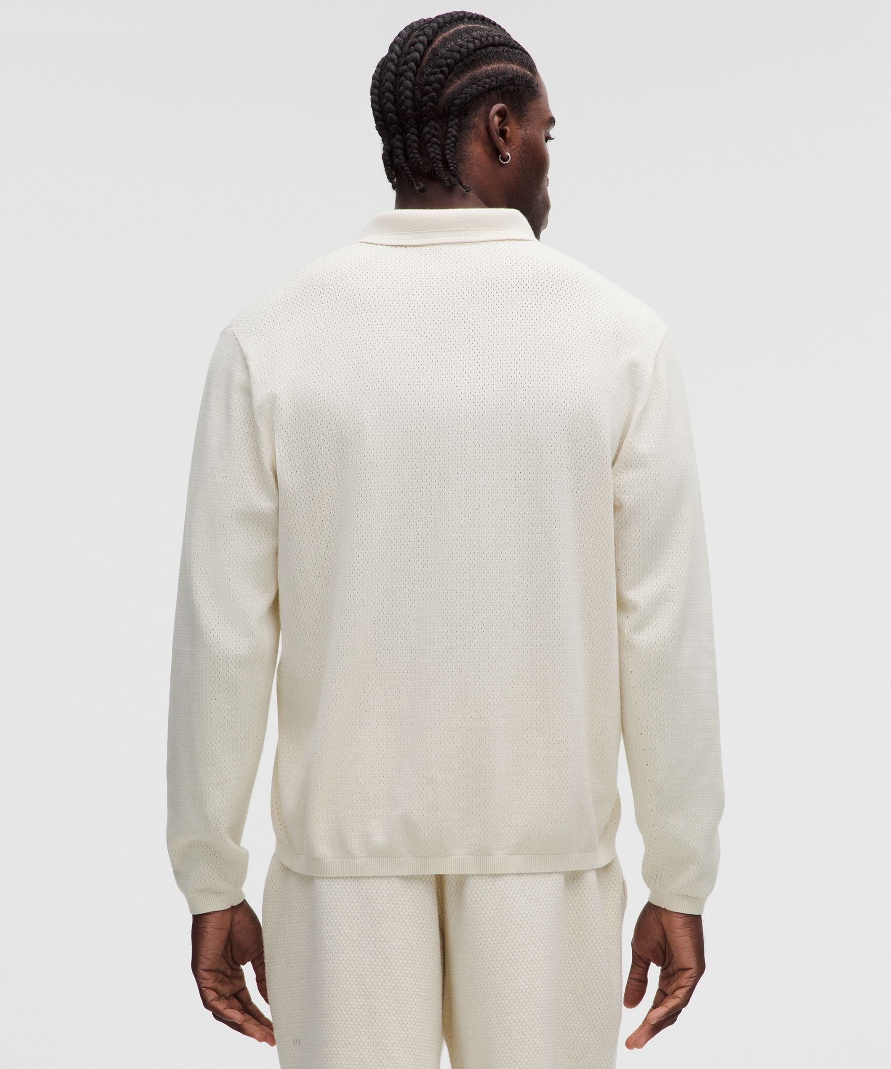 Lululemon Cotton-Blend Knit Long-Sleeve Polo Shirt