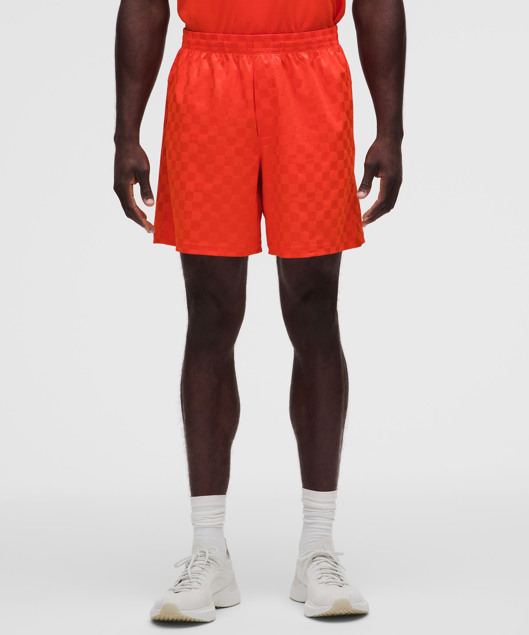 Lululemon Checkerboard Satin Linerless Gym Short 7"