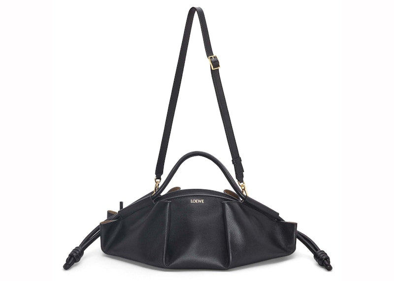 LOEWE セール★ PASEO SMALL BAG★BLACK Loewe Paseo Small leather tote bag Loewe
