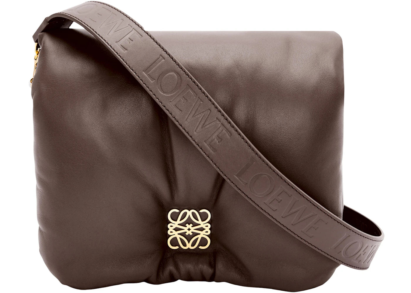 Loewe Puffer Goya Shoulder Bag Dark Chocolate