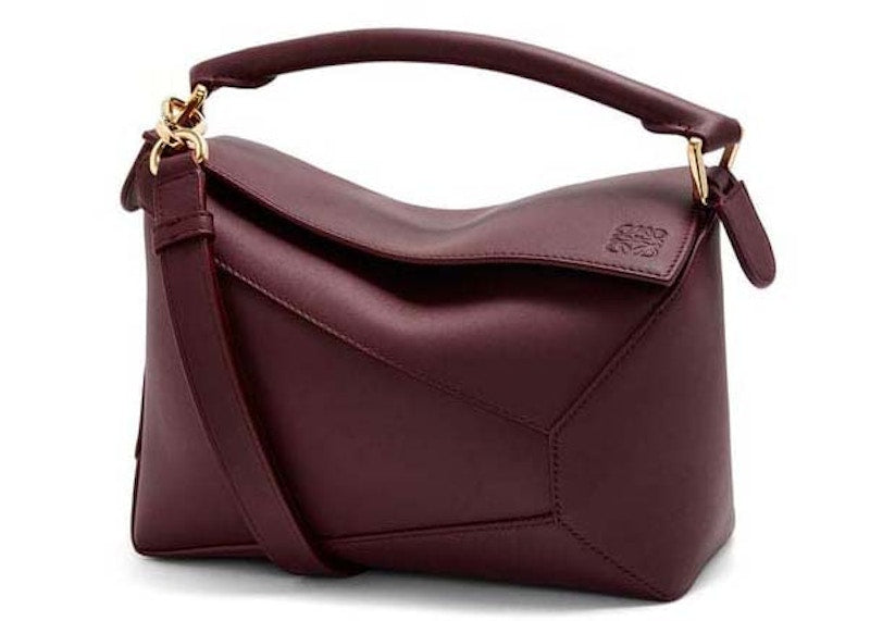 Loewe Small Puzzle Bag In Classic Calfskin Dark Burgundy One Size