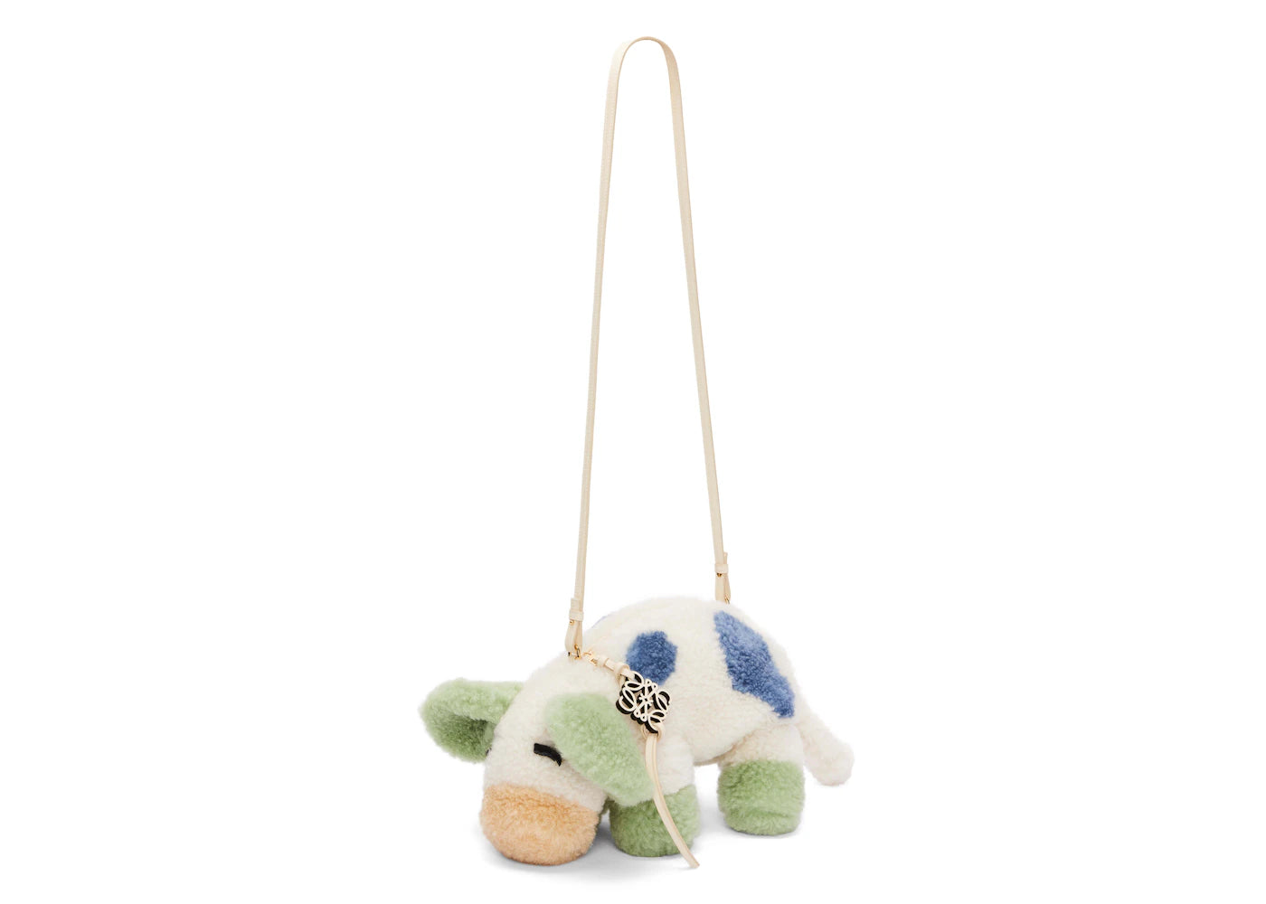 Loewe X Howls Cow Bag In Shearling White