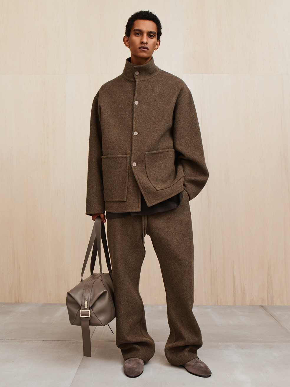 Essentials Suede Ballerino Taupe