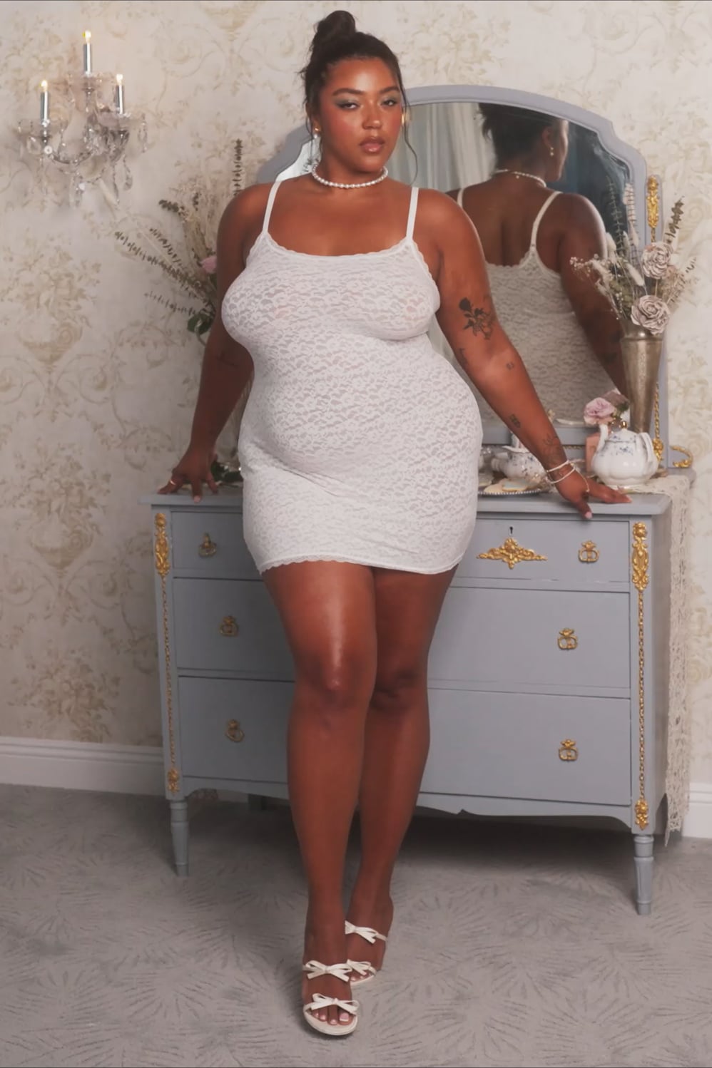 Fabletics Lush Lace Slip Dress