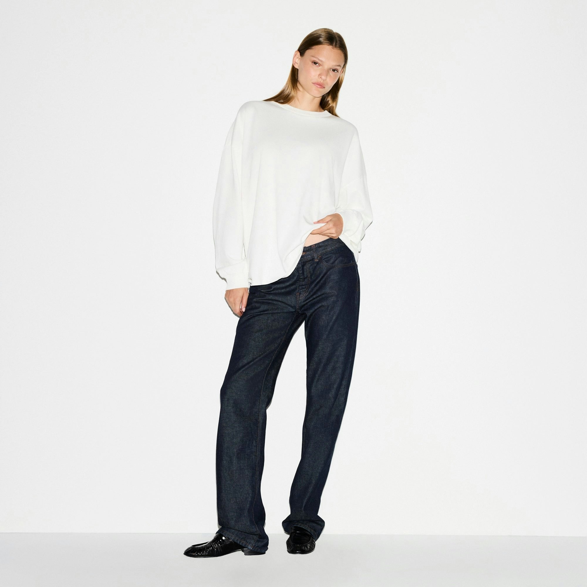 Skims Heavy Cotton Oversized Long Sleeve T-Shirt Marble