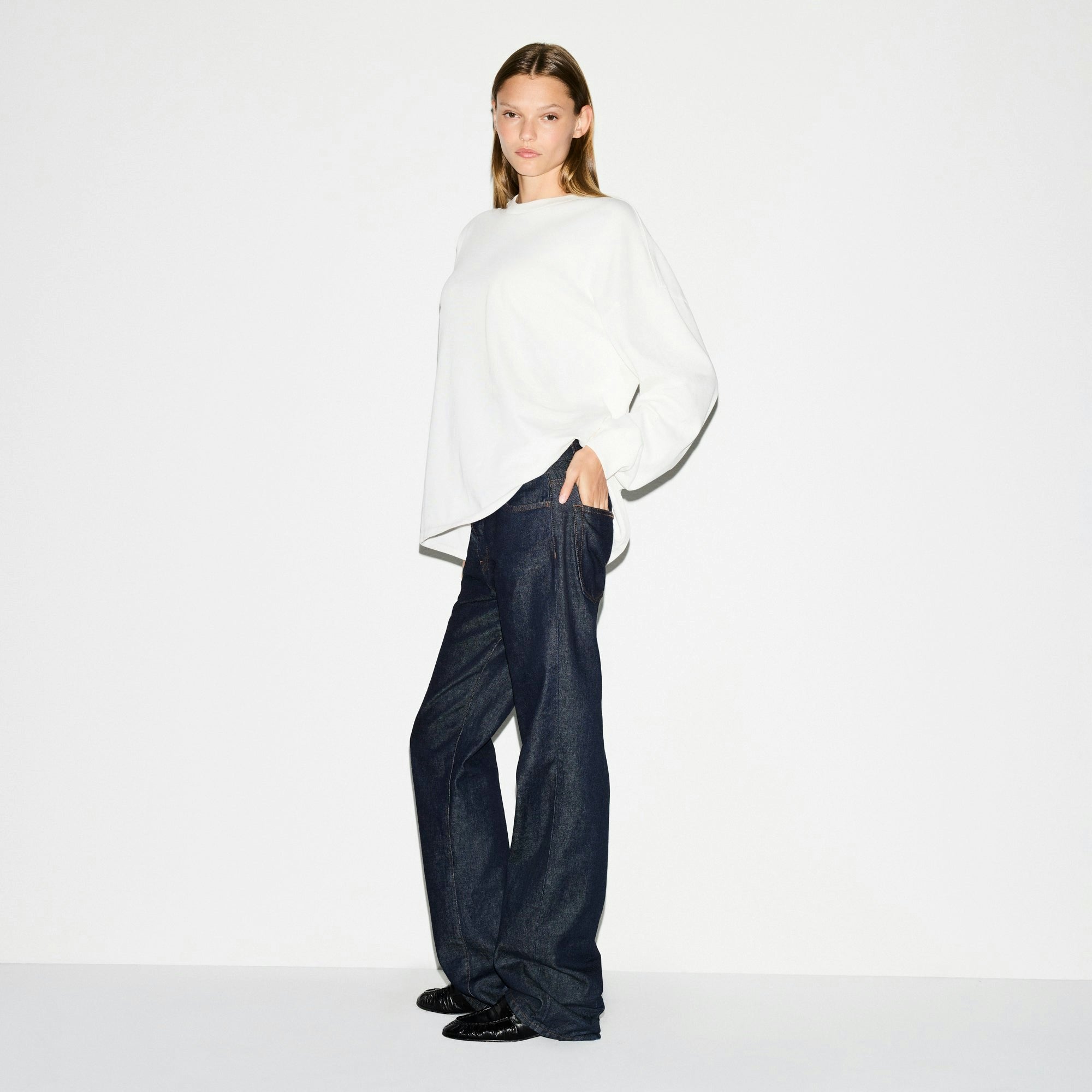 Skims Heavy Cotton Oversized Long Sleeve T-Shirt Marble