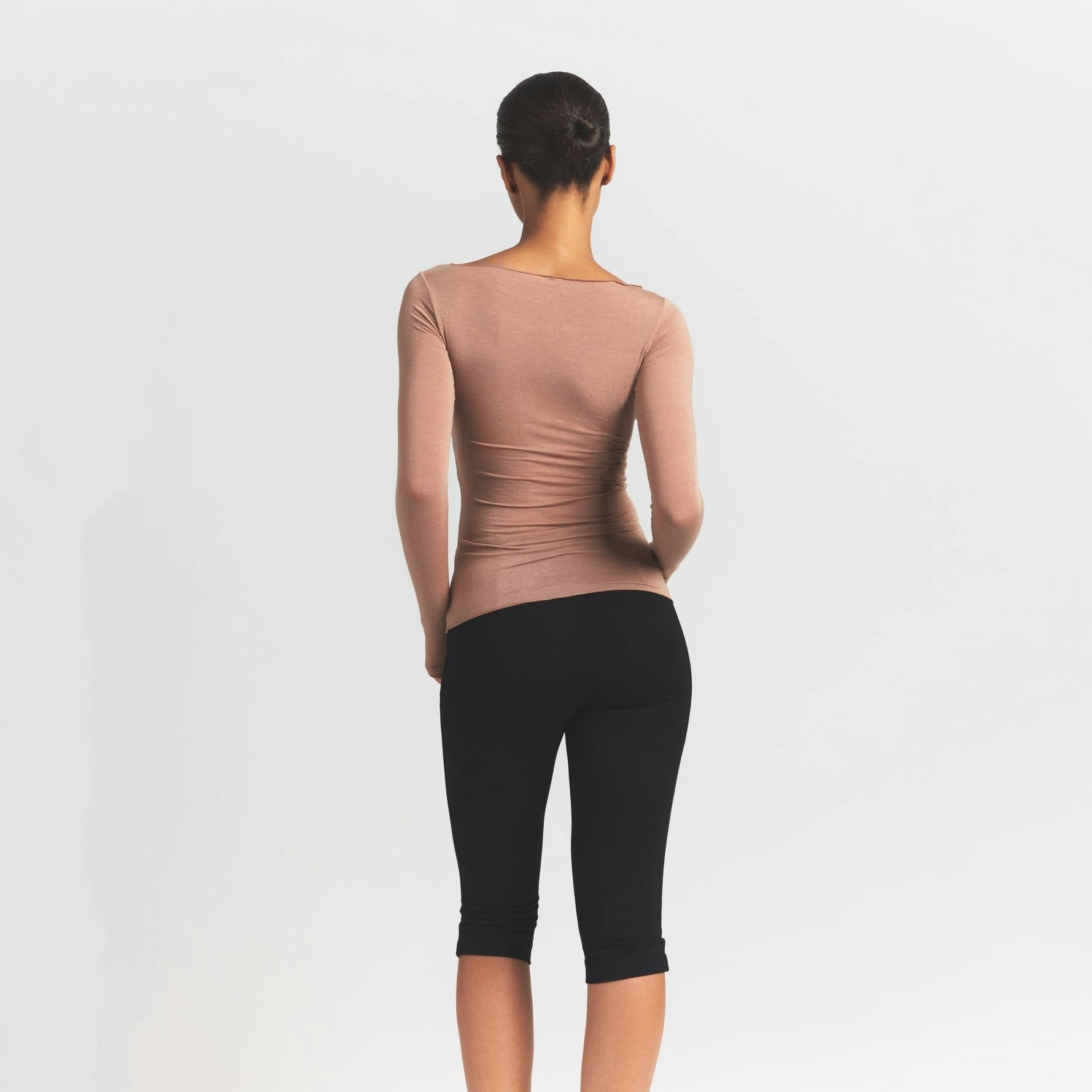 Skims Sheer Modal Long Sleeve Boatneck Top Sienna