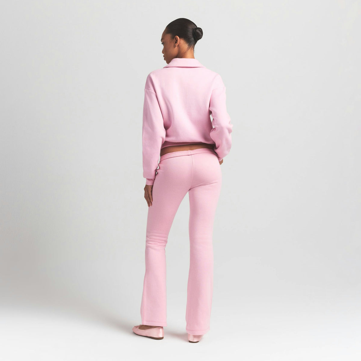 Skims Cotton Fleece Polo Sweatshirt Halite
