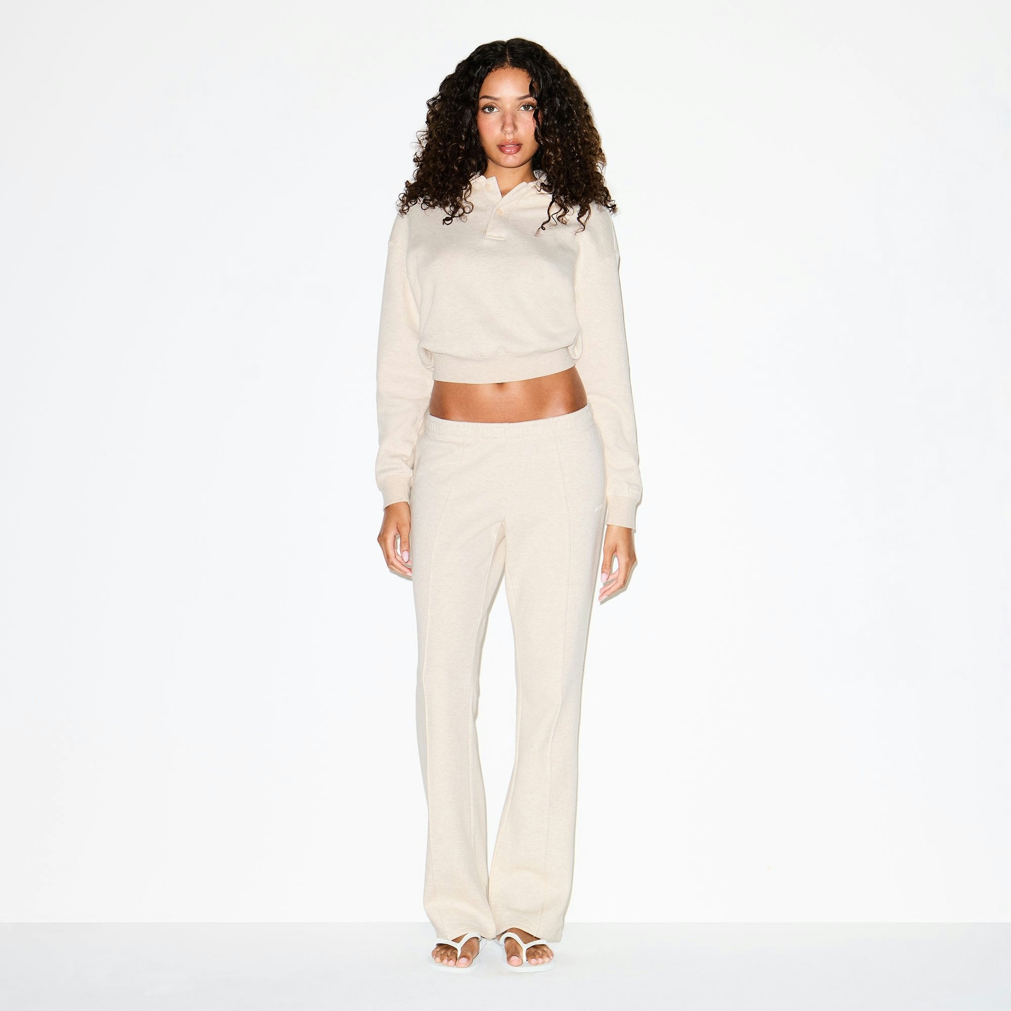 COTTON FLEECE POLO SWEATSHIRT