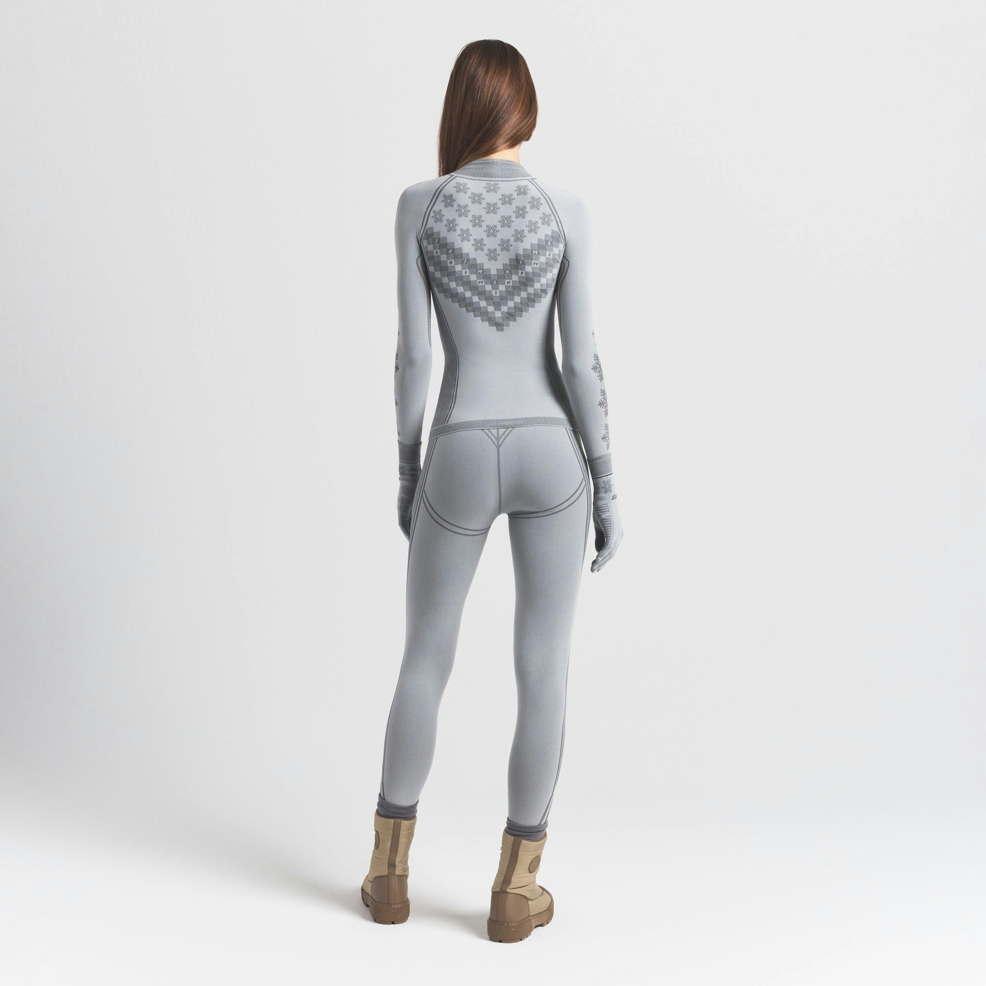 Skims Skims First Layers Half Zip Long Sleeve Mirror Winter Fair Isle