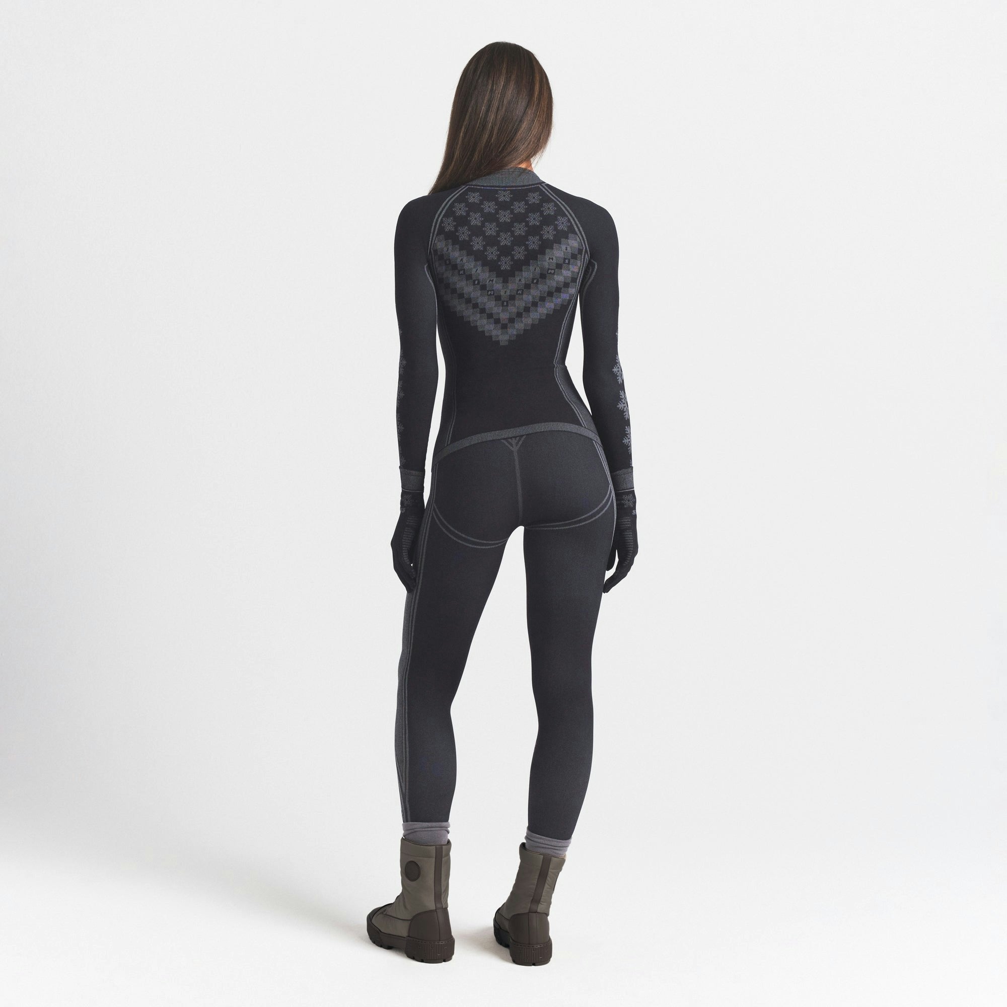 Skims Skims First Layers Half Zip Long Sleeve Obsidian Winter Fair Isle