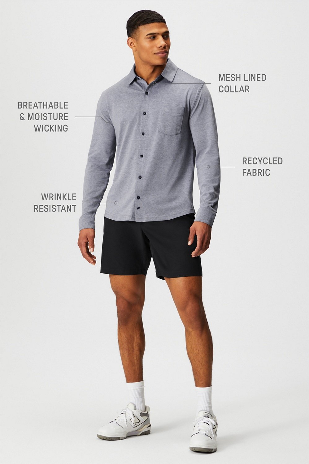 Fabletics The Dash Long Sleeve Button Up