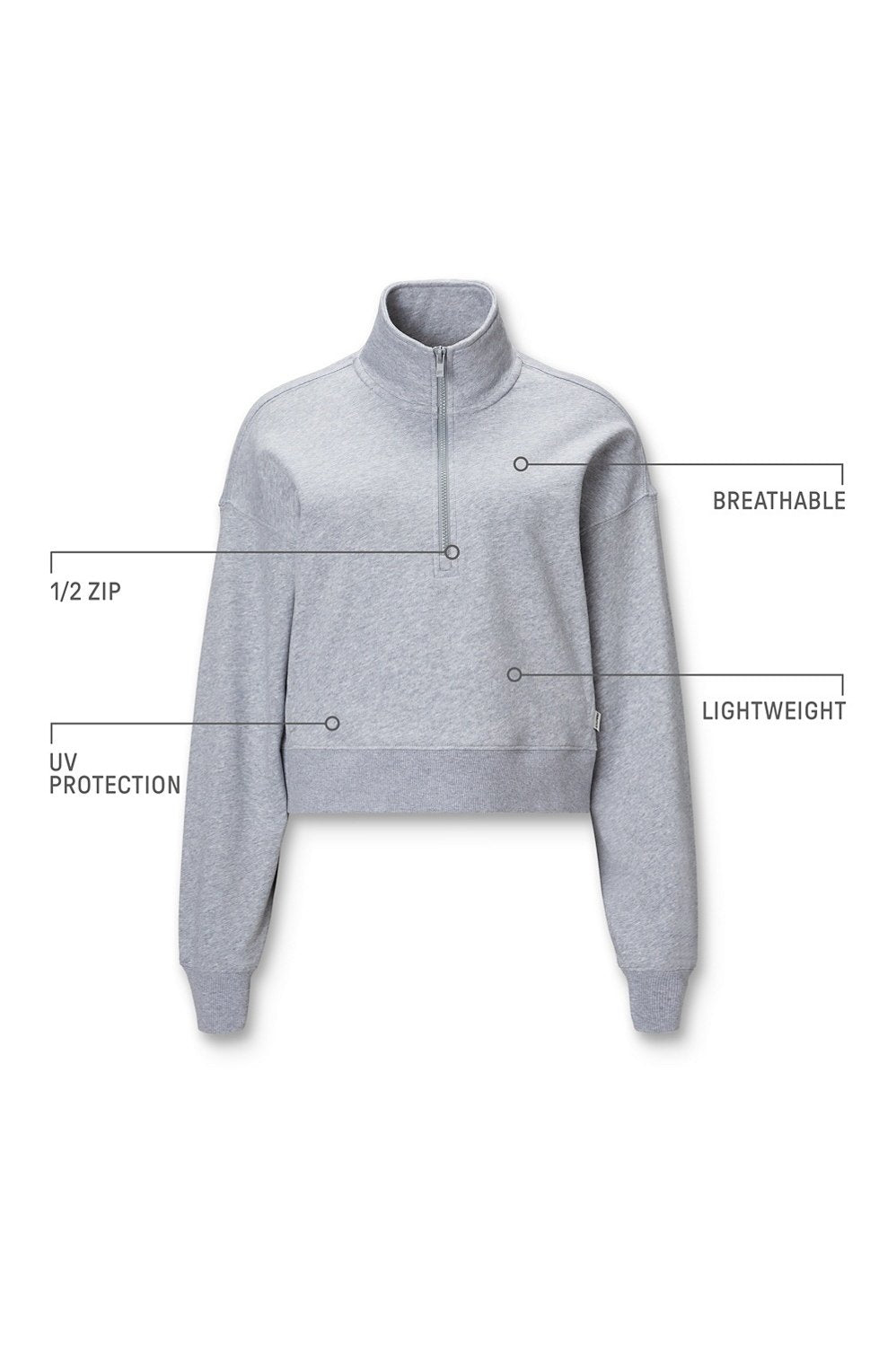 Fabletics Year Round Terry Half Zip Sweatshirt