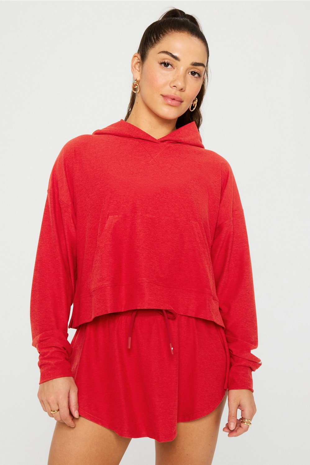 Fabletics Cloud Jersey Cropped Hoodie