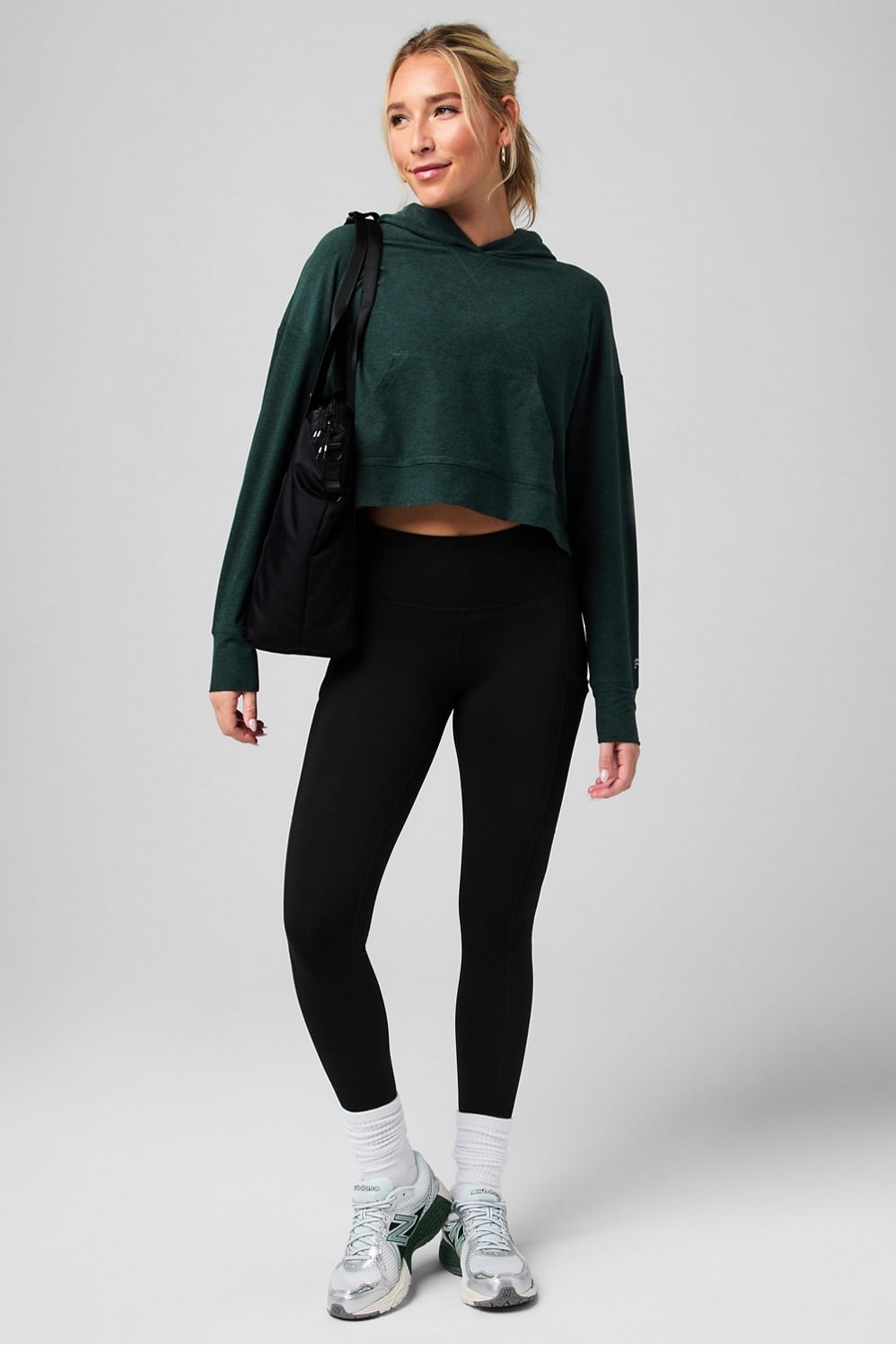 Fabletics Cloud Jersey Cropped Hoodie