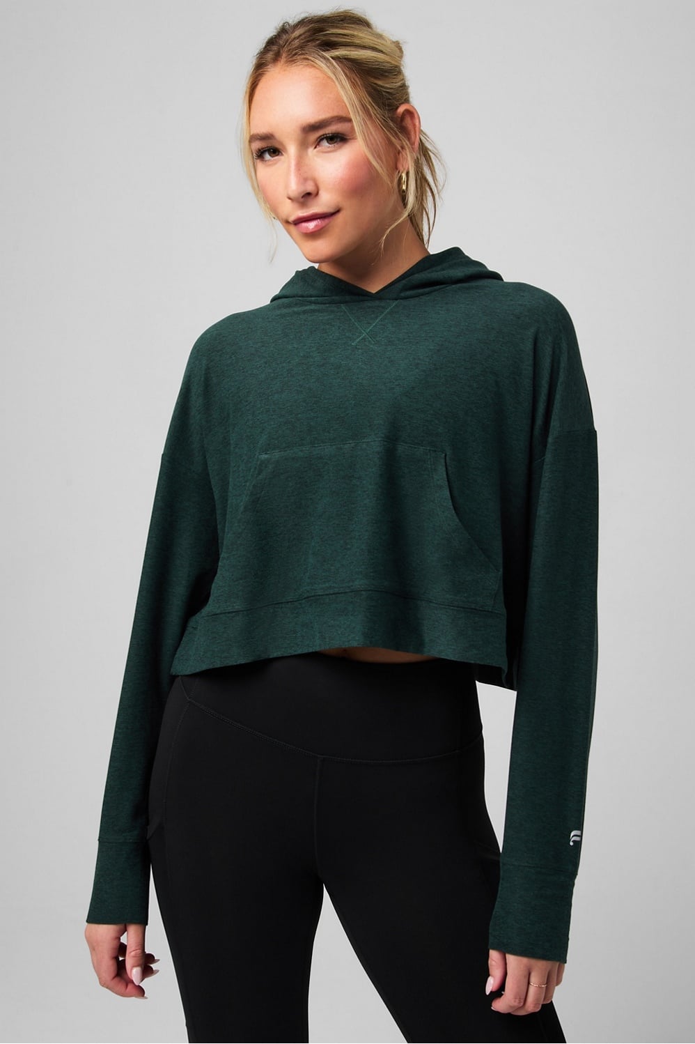 Fabletics Cloud Jersey Cropped Hoodie