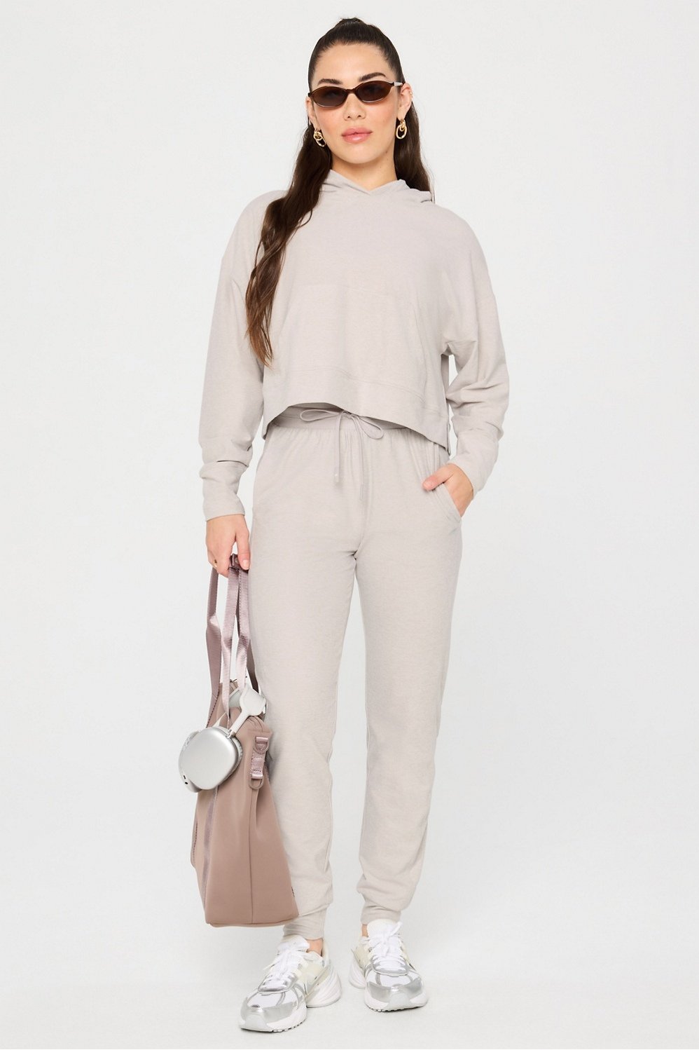 Fabletics Cloud Jersey Cropped Hoodie