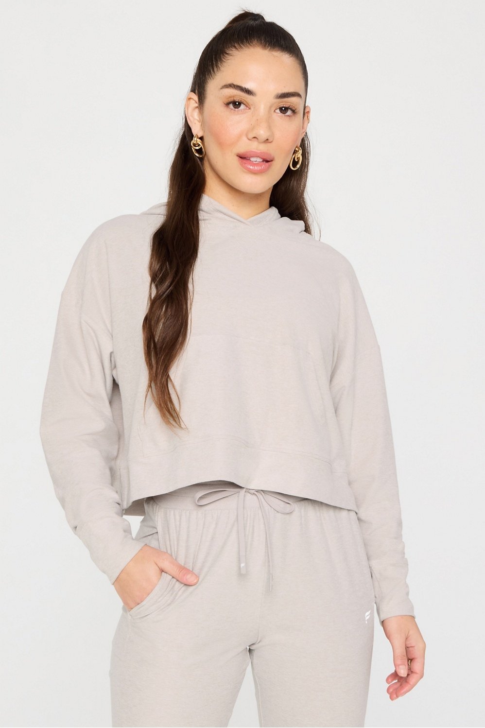 Fabletics Cloud Jersey Cropped Hoodie