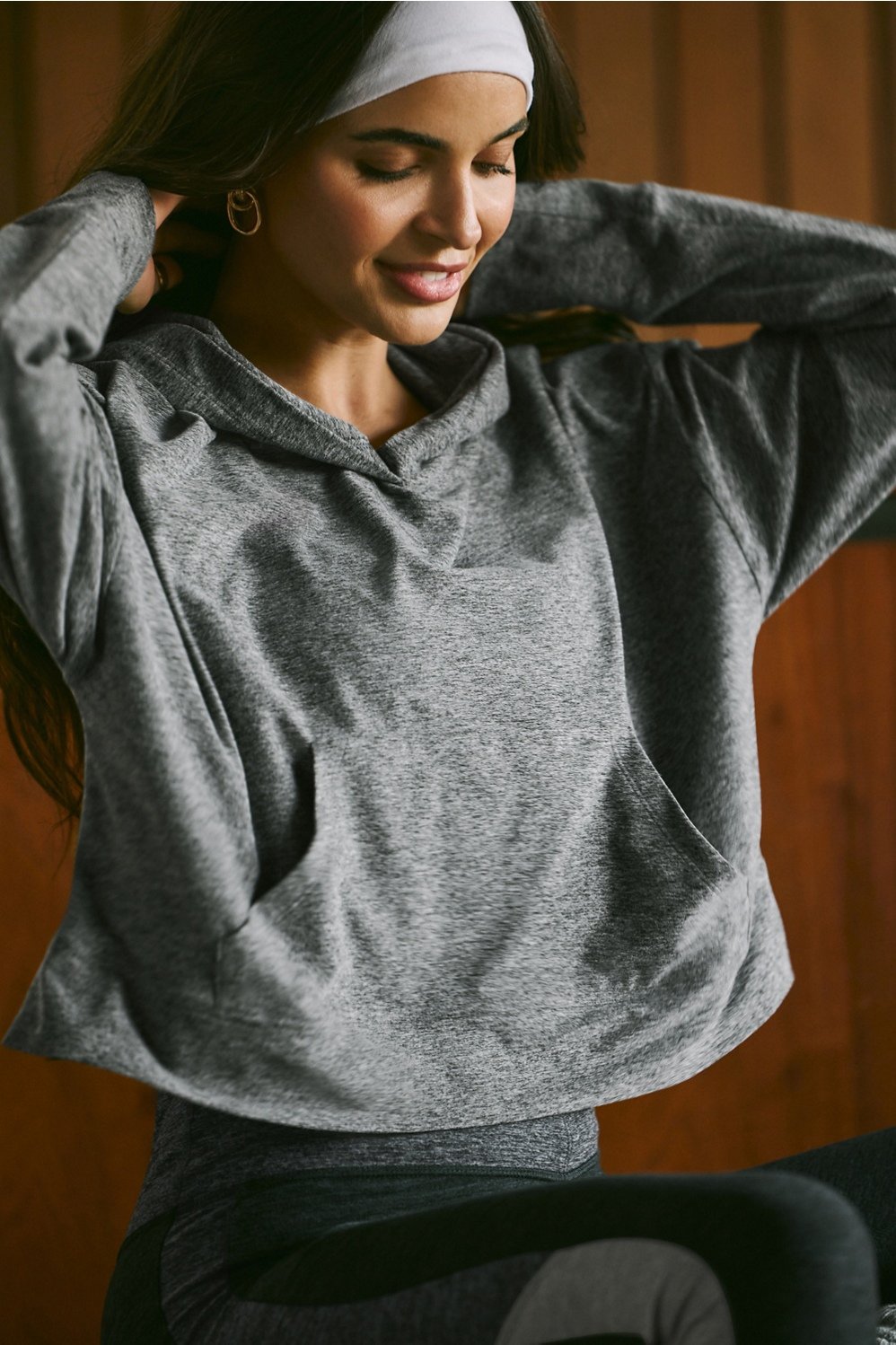 Fabletics Cloud Jersey Cropped Hoodie