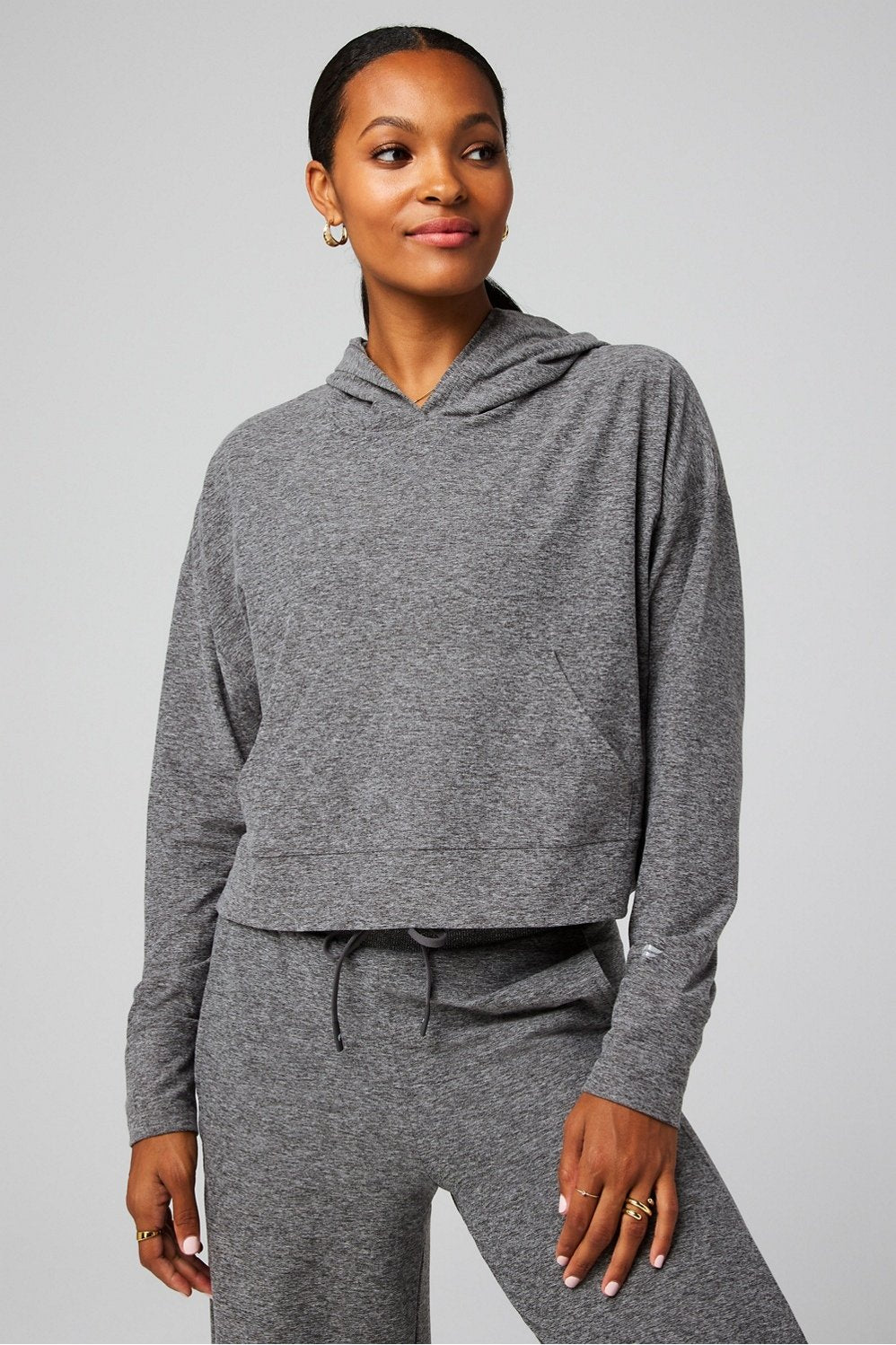 Fabletics Cloud Jersey Cropped Hoodie