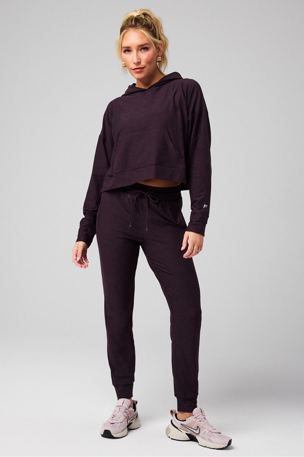 Fabletics Cloud Jersey Cropped Hoodie
