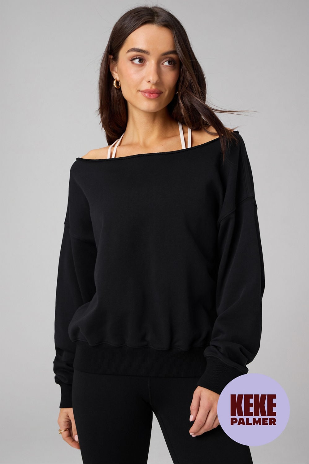 Fabletics Year Round Terry Off Shoulder Sweatshirt
