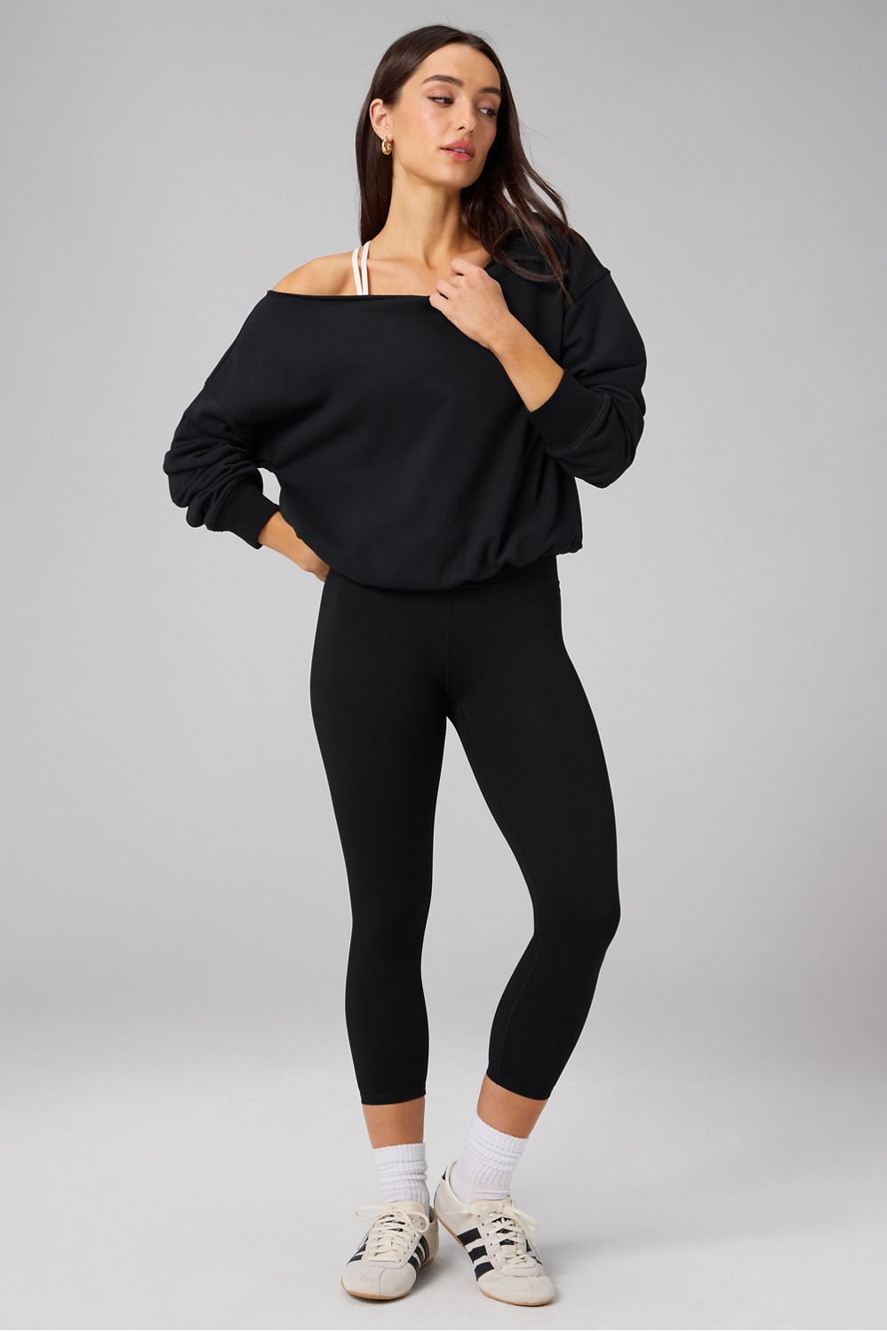 Fabletics Year Round Terry Off Shoulder Sweatshirt