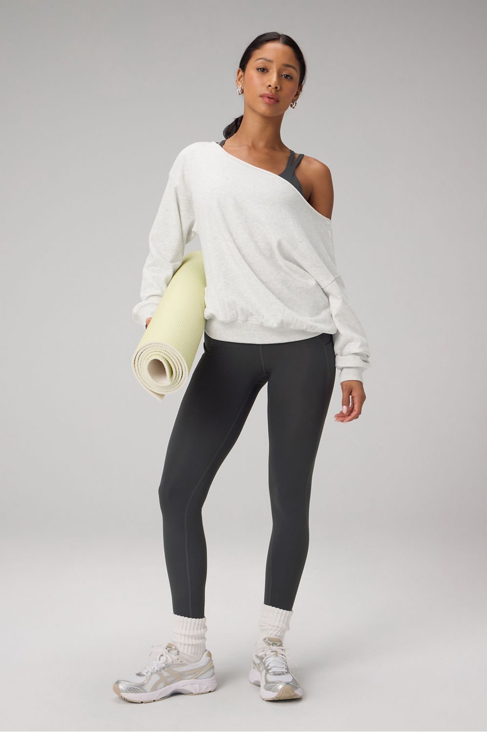 Fabletics Year Round Terry Off Shoulder Sweatshirt