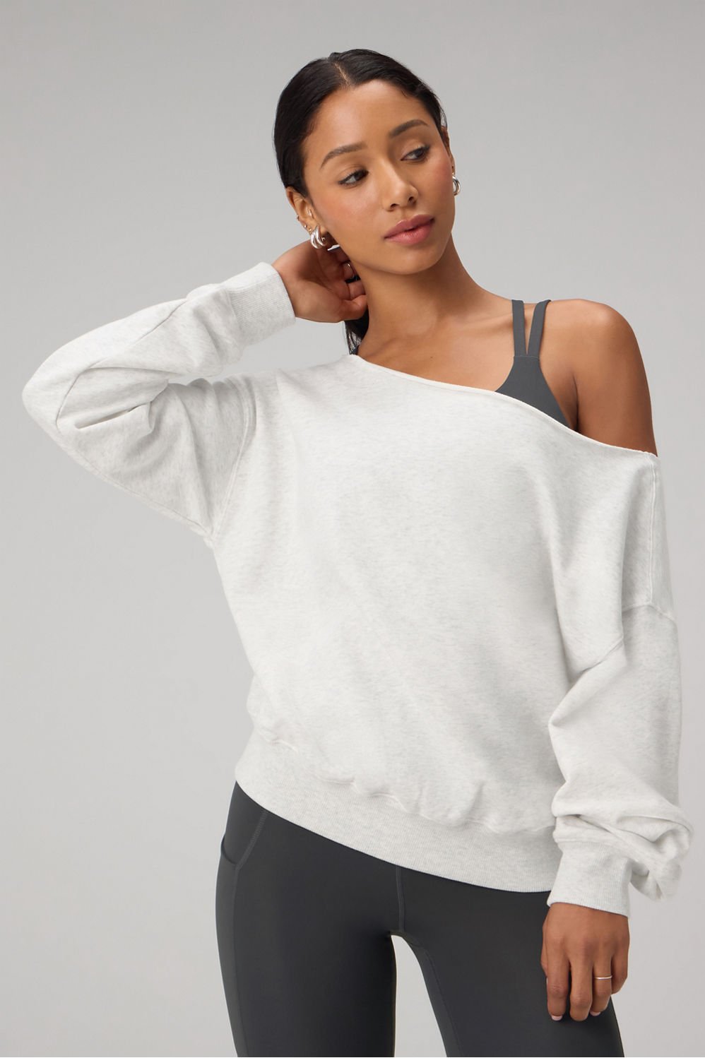 Fabletics Year Round Terry Off Shoulder Sweatshirt