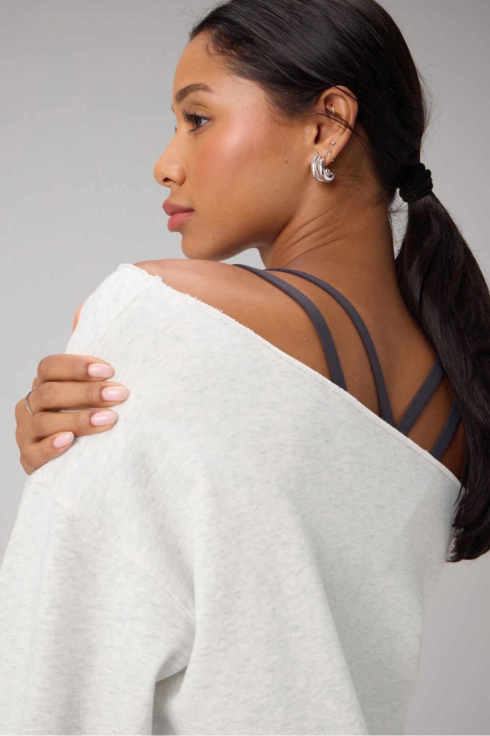 Fabletics Year Round Terry Off Shoulder Sweatshirt