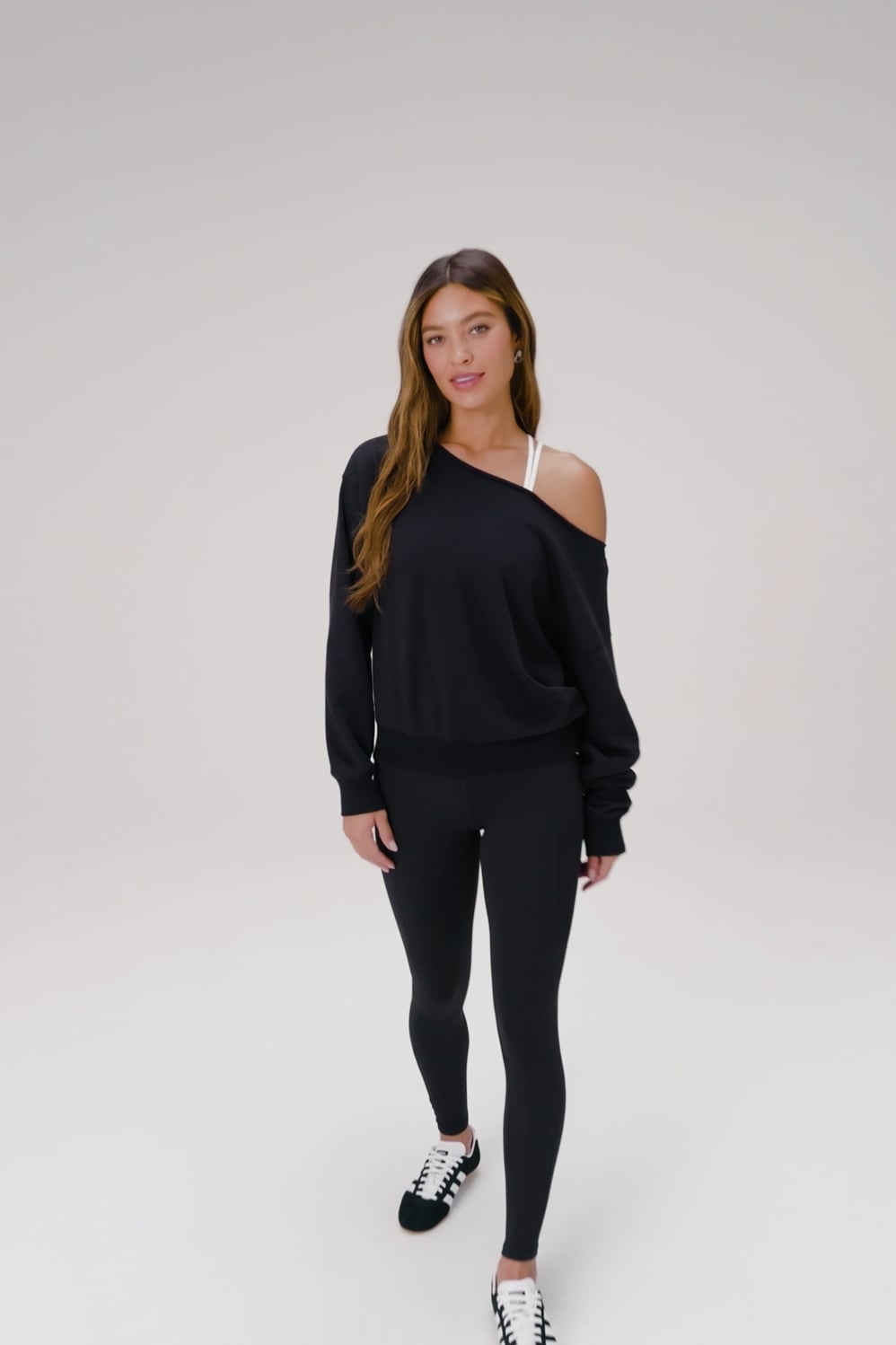 Fabletics Year Round Terry Off Shoulder Sweatshirt