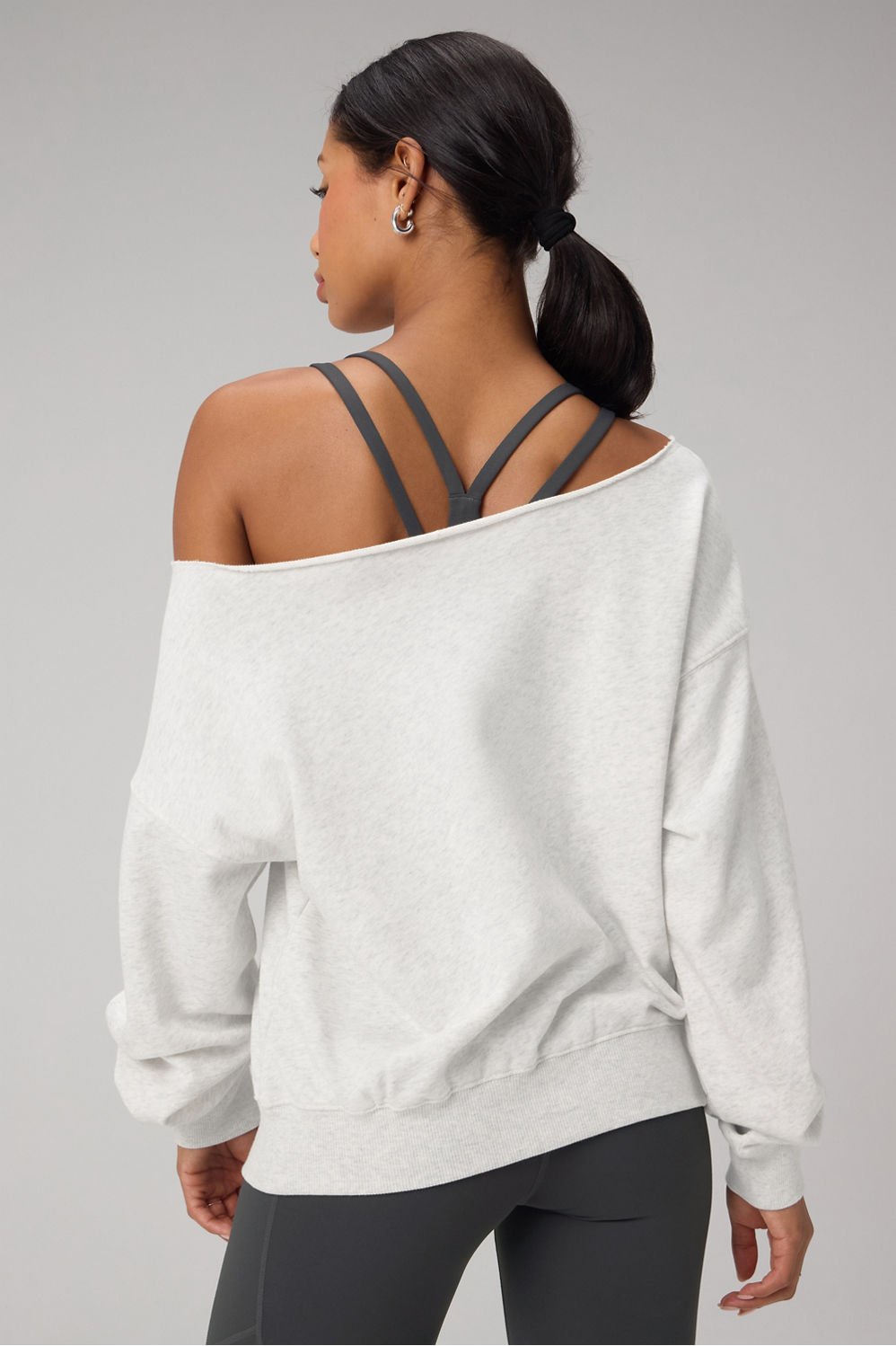 Fabletics Year Round Terry Off Shoulder Sweatshirt