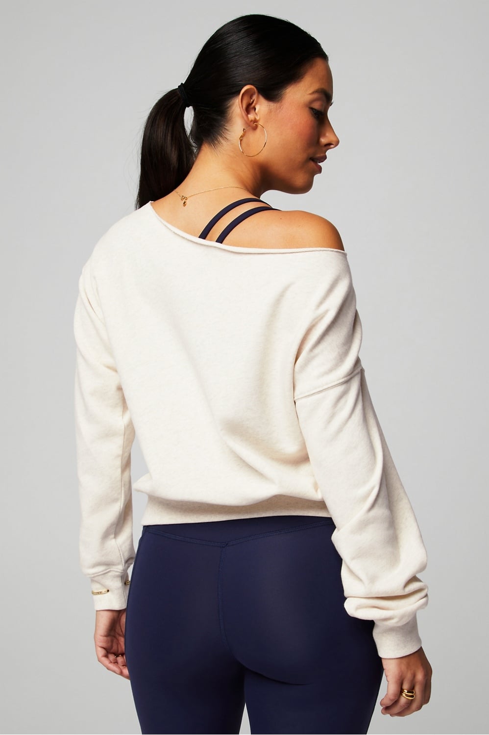 Fabletics Year Round Terry Off Shoulder Sweatshirt