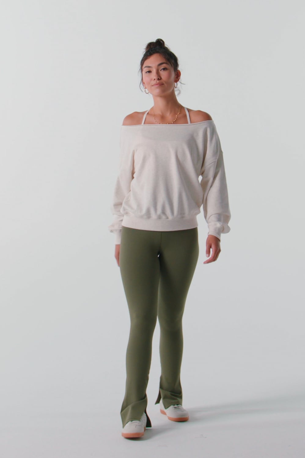 Fabletics Year Round Terry Off Shoulder Sweatshirt