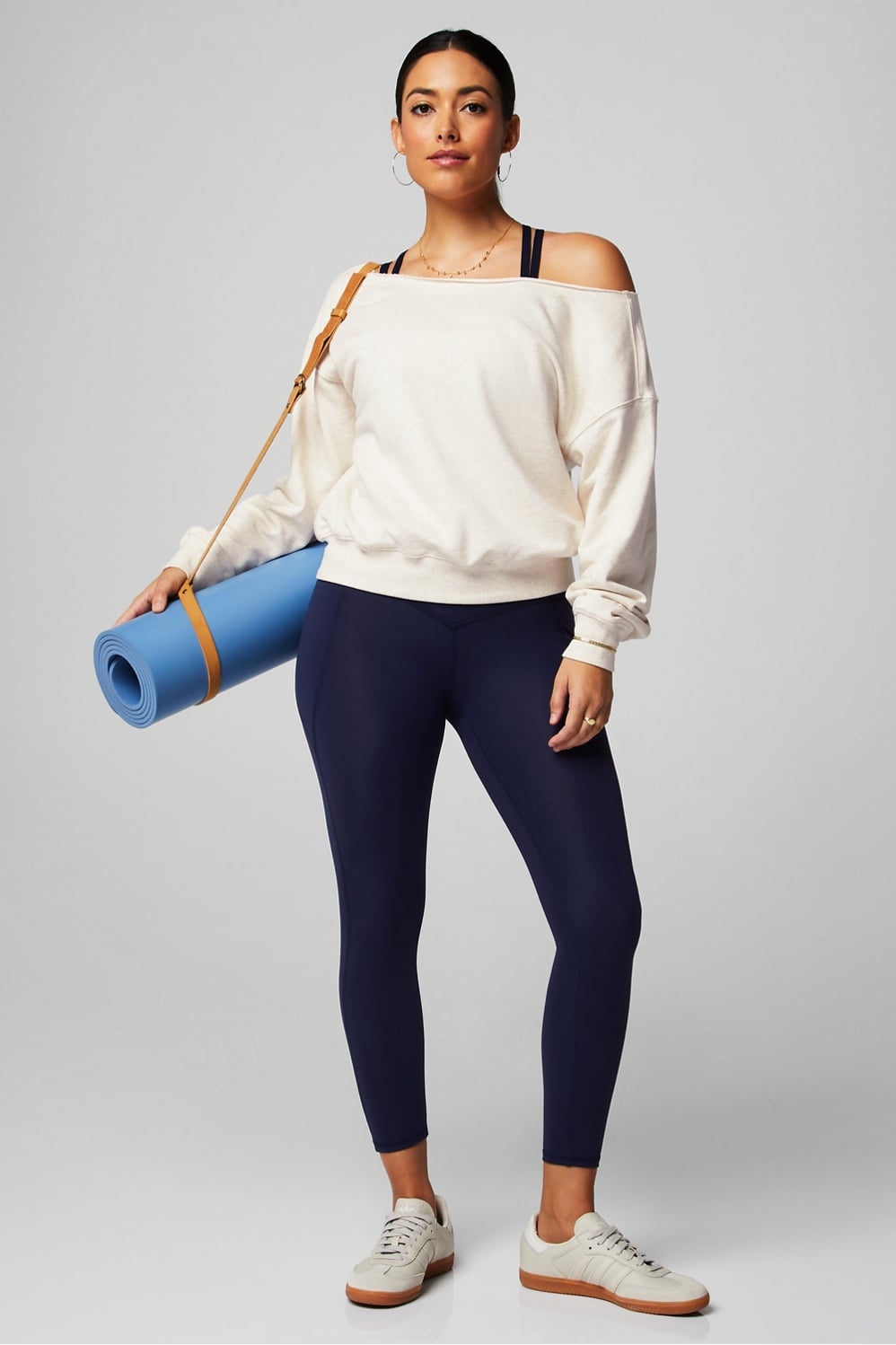 Fabletics Year Round Terry Off Shoulder Sweatshirt