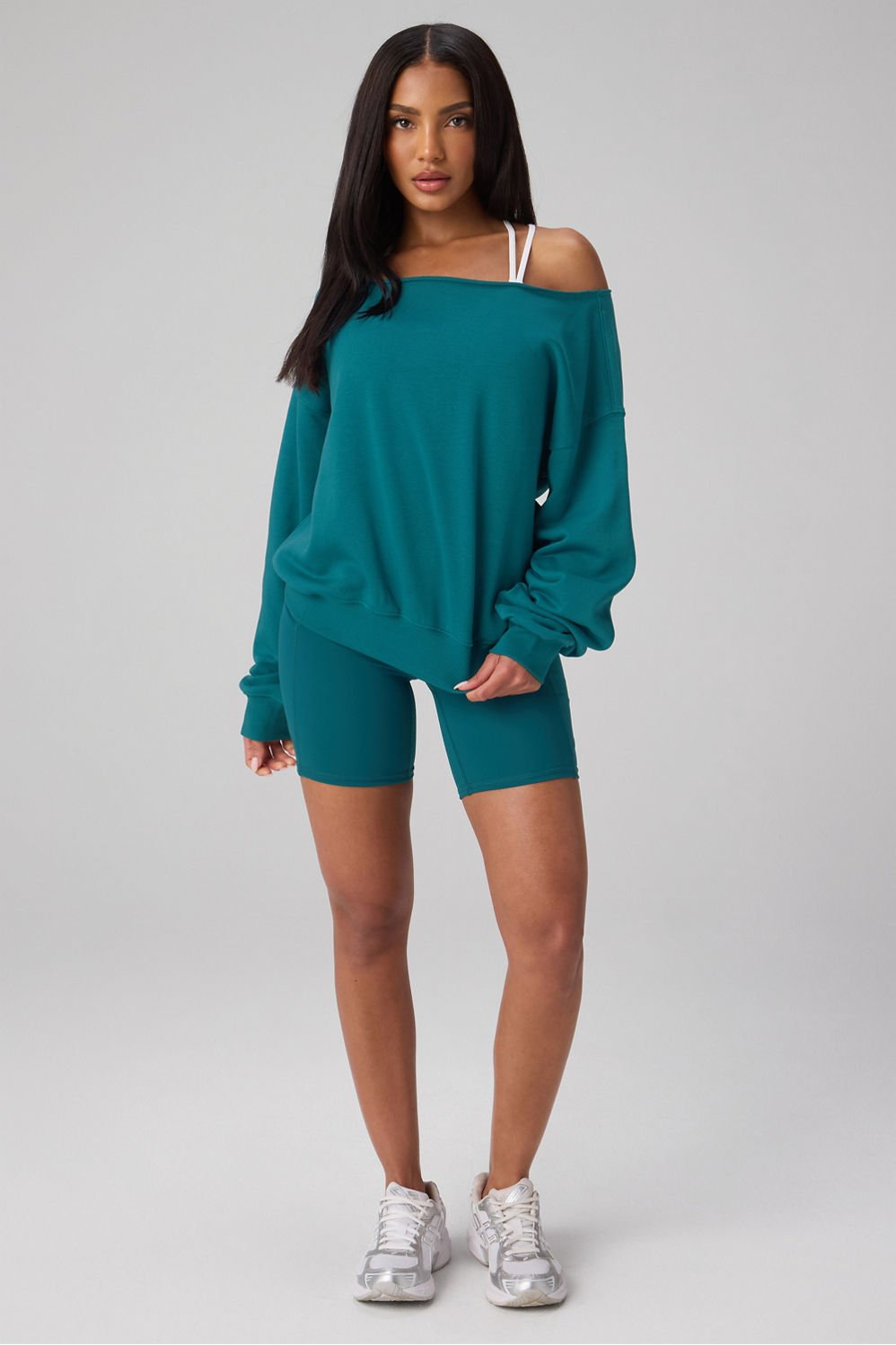 Fabletics Year Round Terry Off Shoulder Sweatshirt
