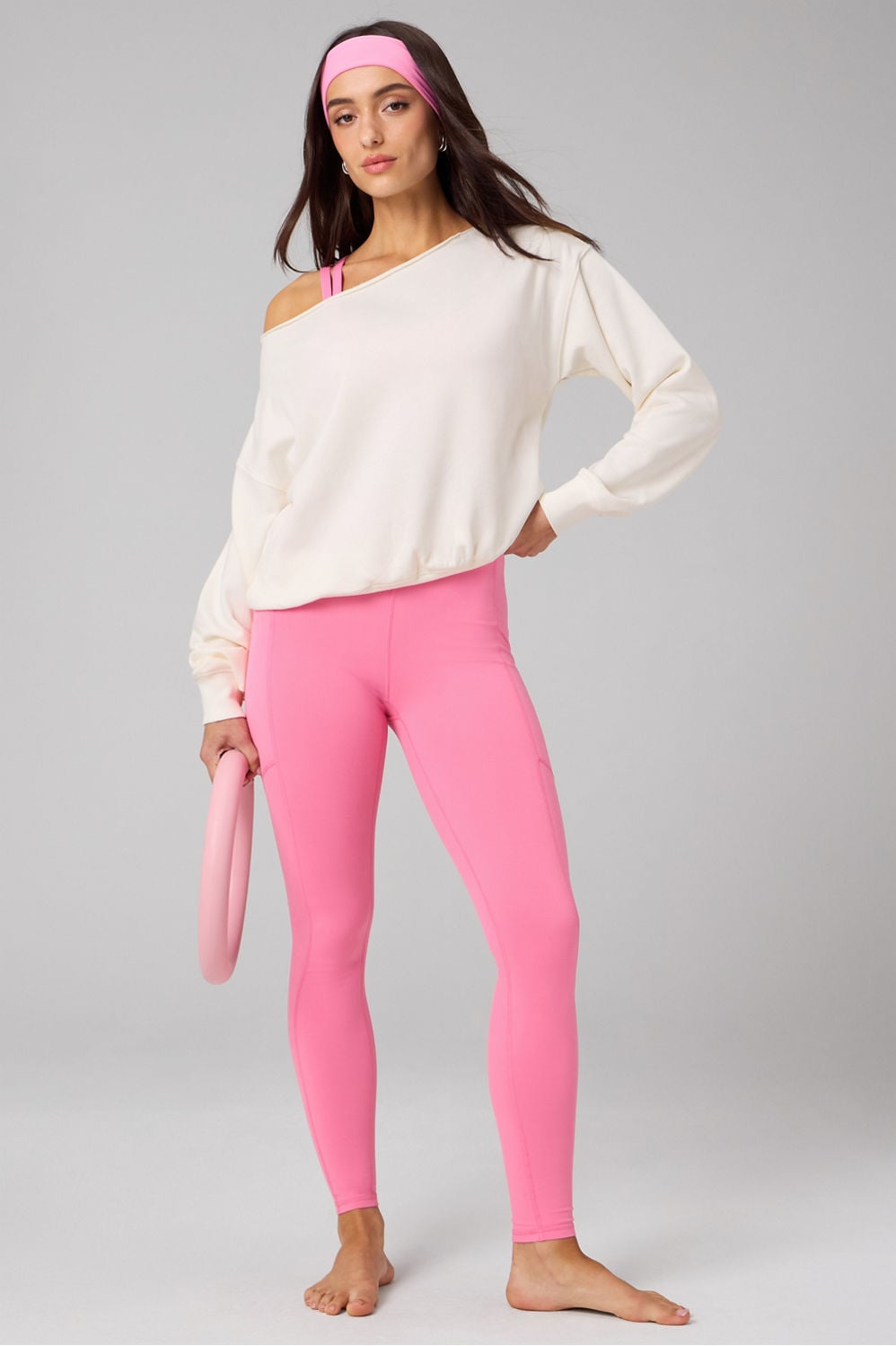 Fabletics Year Round Terry Off Shoulder Sweatshirt