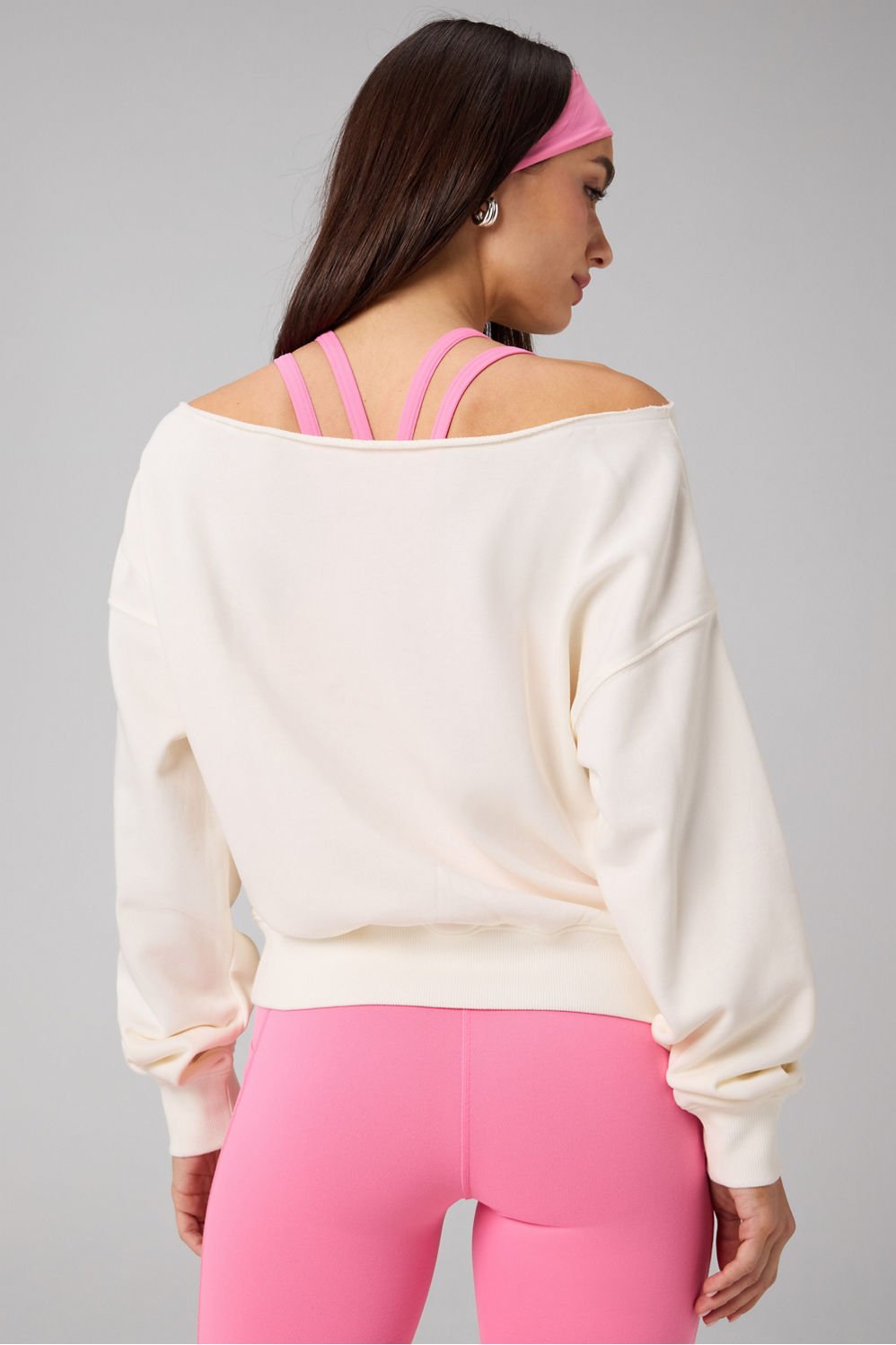Fabletics Year Round Terry Off Shoulder Sweatshirt