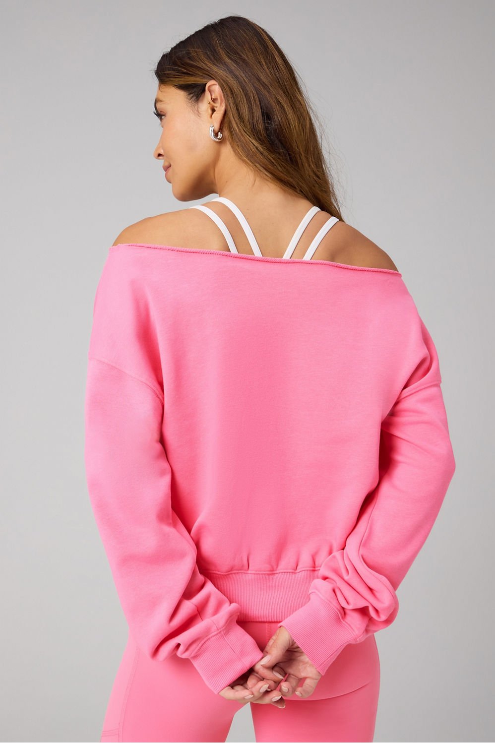 Fabletics Year Round Terry Off Shoulder Sweatshirt