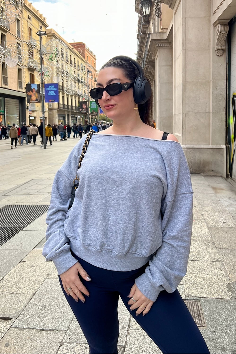 Fabletics Year Round Terry Off Shoulder Sweatshirt