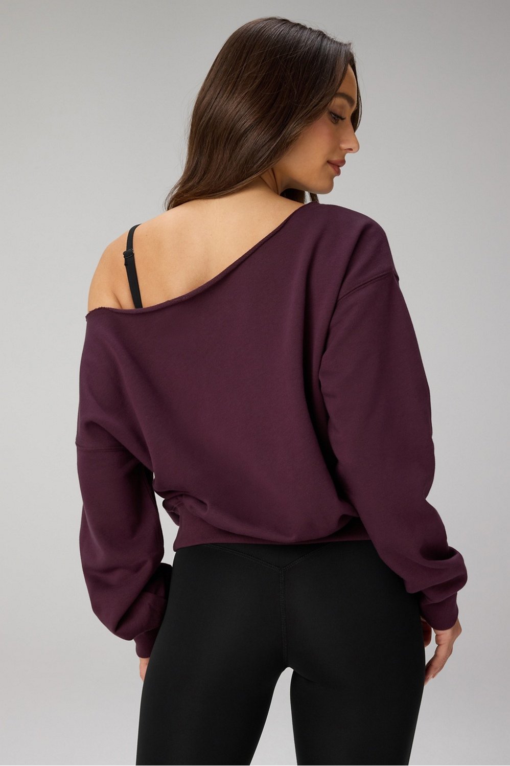 Fabletics Year Round Terry Off Shoulder Sweatshirt