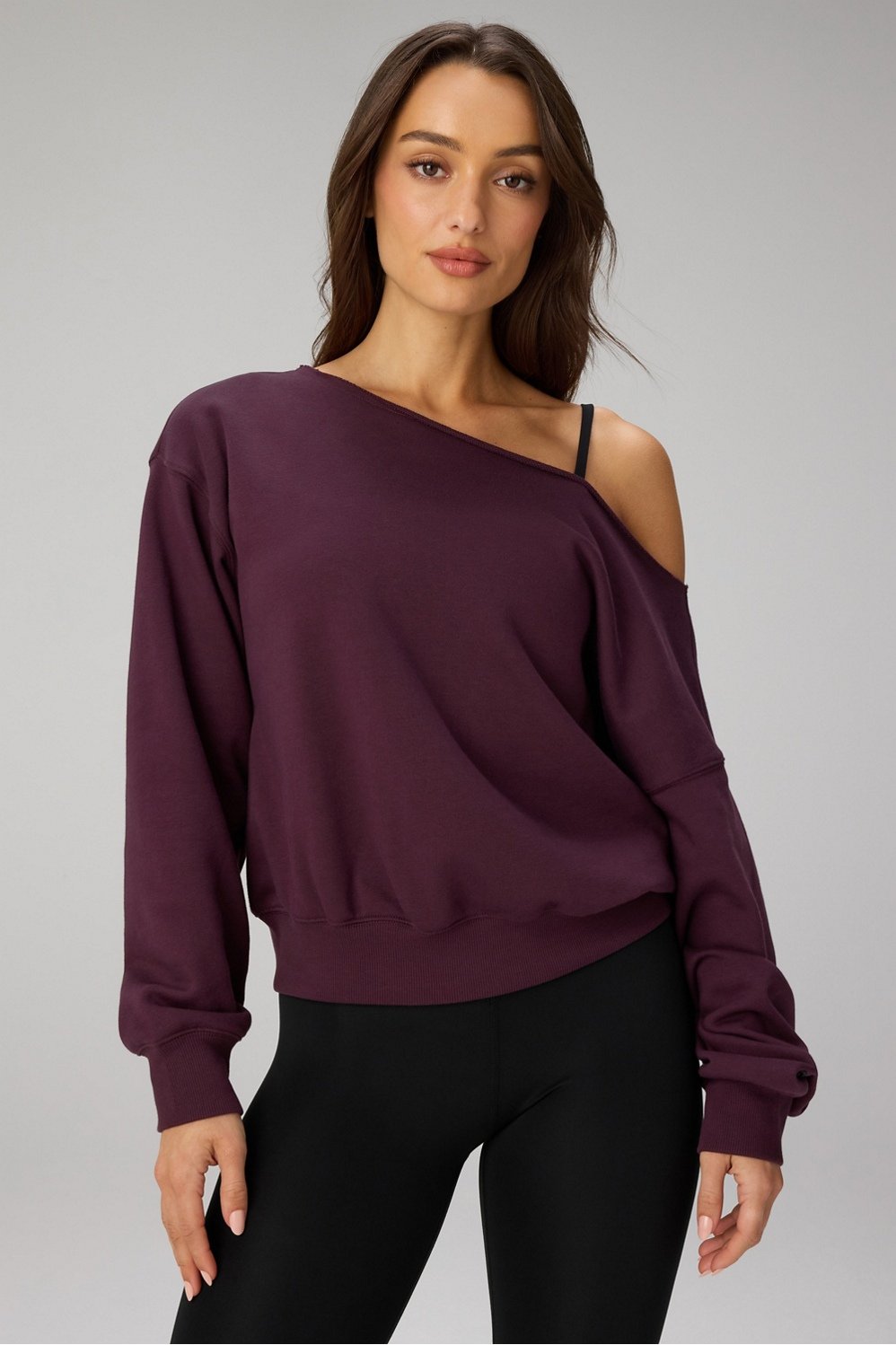 Fabletics Year Round Terry Off Shoulder Sweatshirt