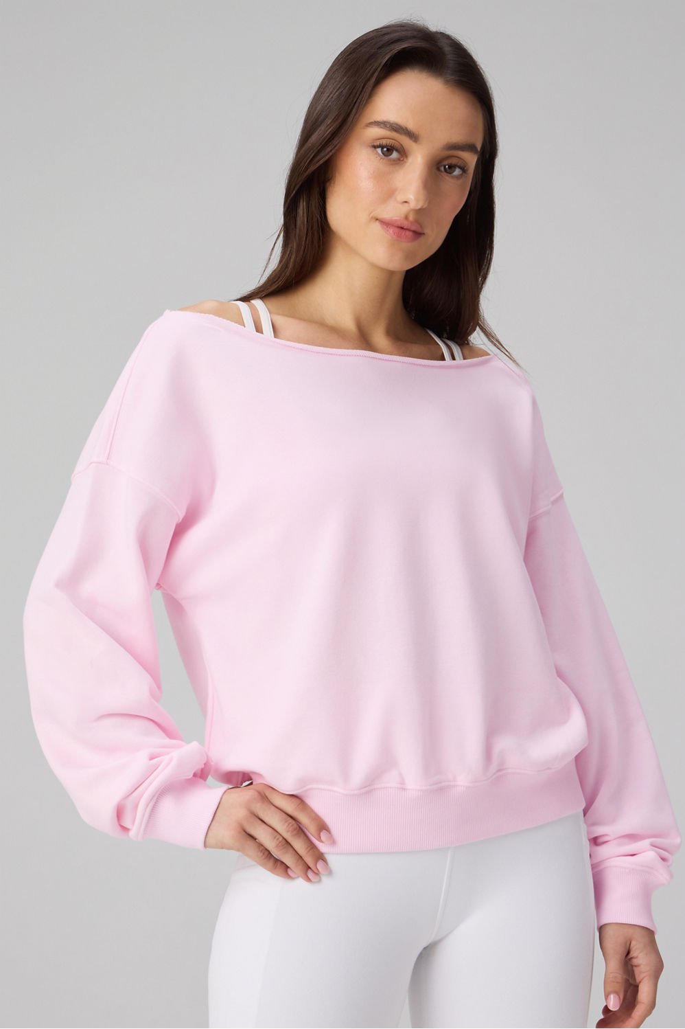 Fabletics Year Round Terry Off Shoulder Sweatshirt