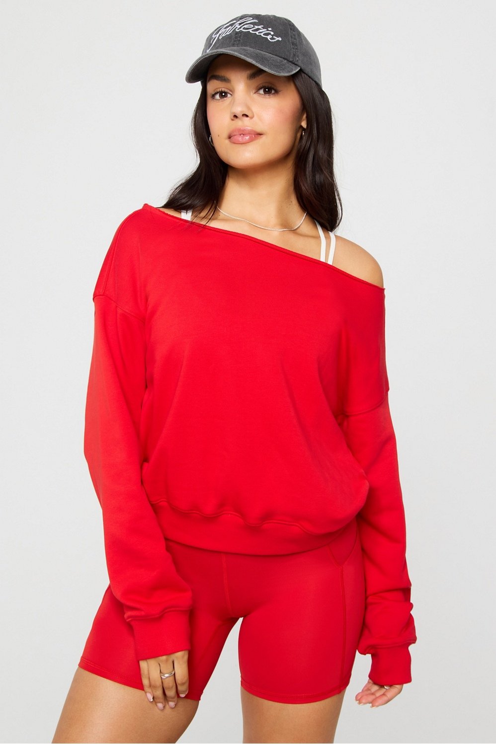 Fabletics Year Round Terry Off Shoulder Sweatshirt
