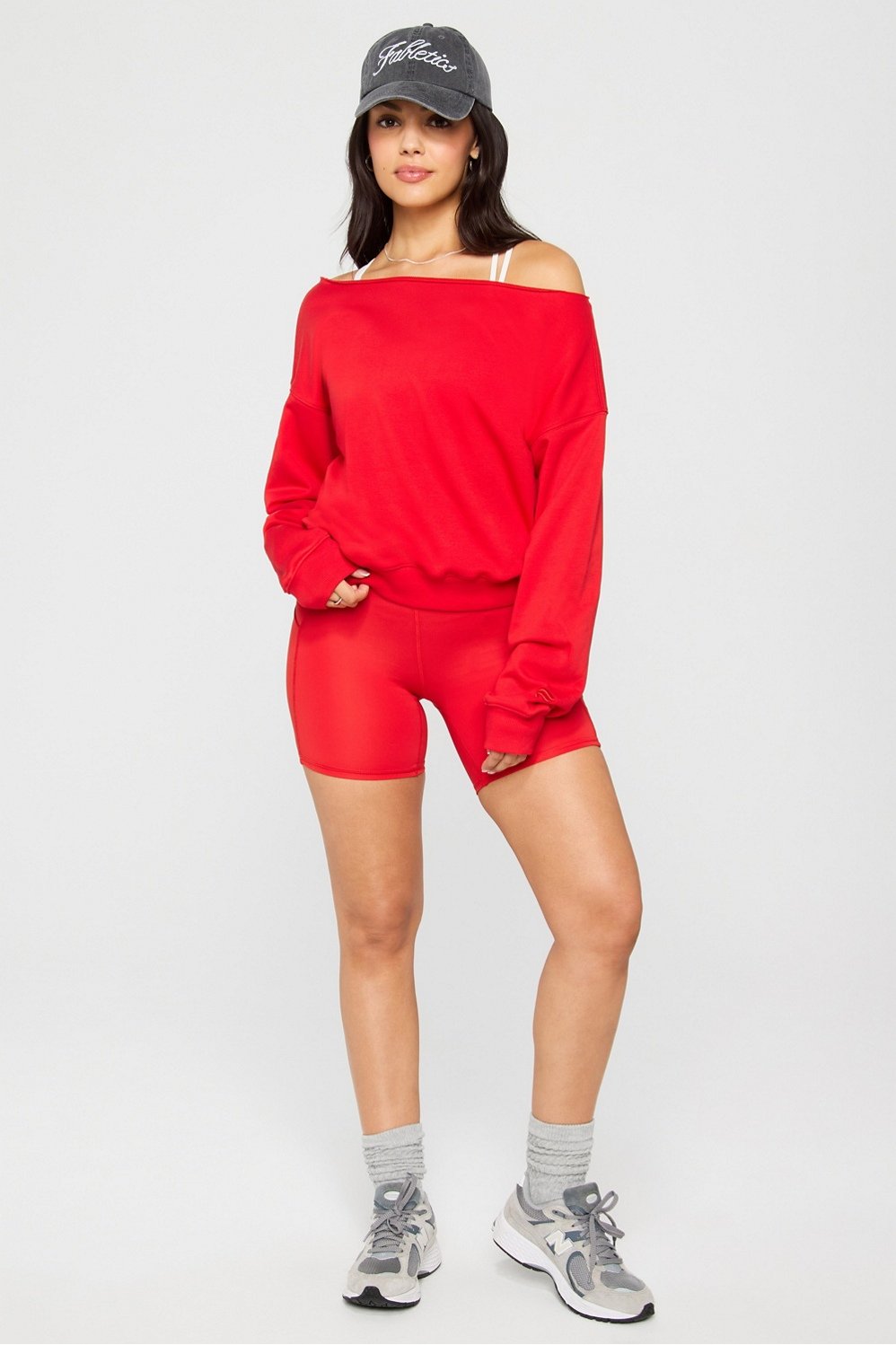 Fabletics Year Round Terry Off Shoulder Sweatshirt