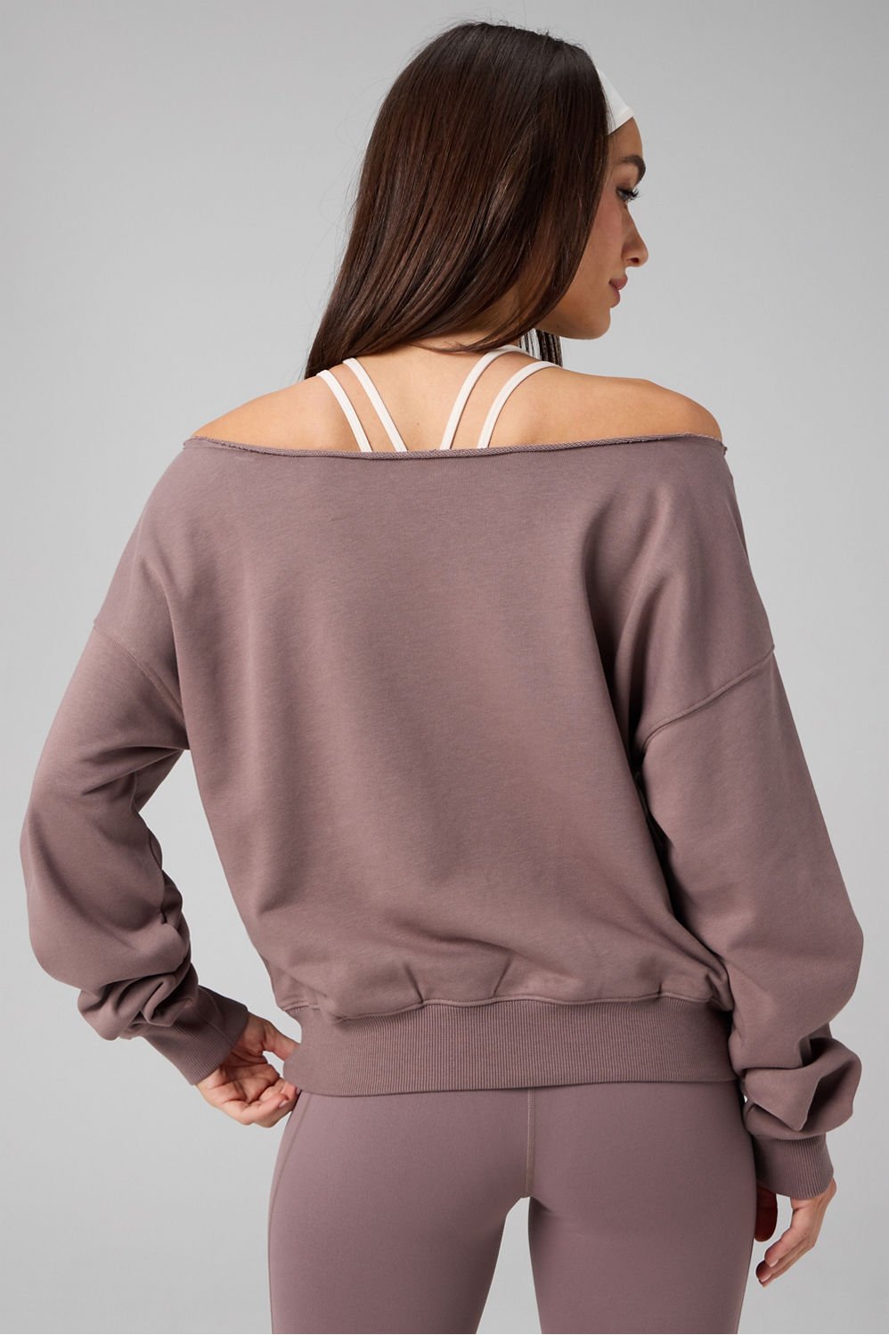 Fabletics Year Round Terry Off Shoulder Sweatshirt